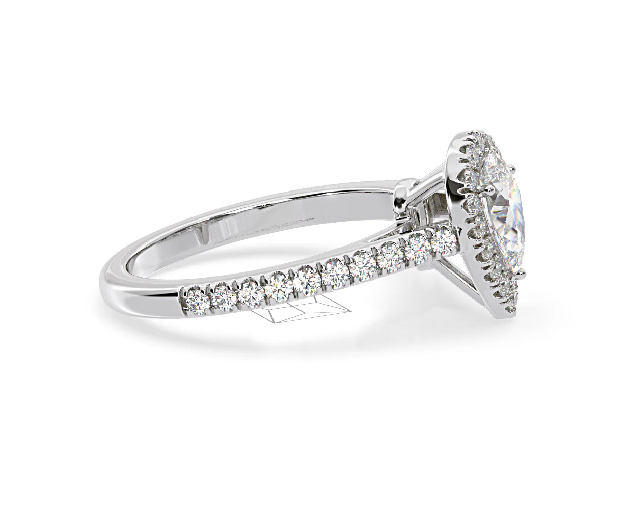 Diana GIA Diamond Pear Halo Engagement Ring Platinum 1.35ct G/SI2 - Image 153