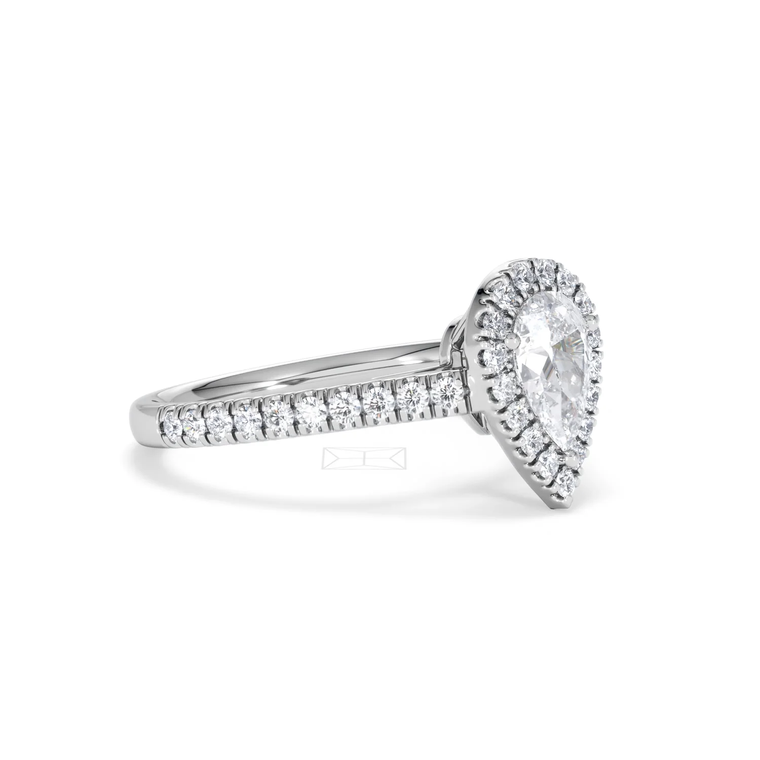 Diana GIA Diamond Pear Halo Engagement Ring Platinum 1.35ct G/SI2 - Image 20