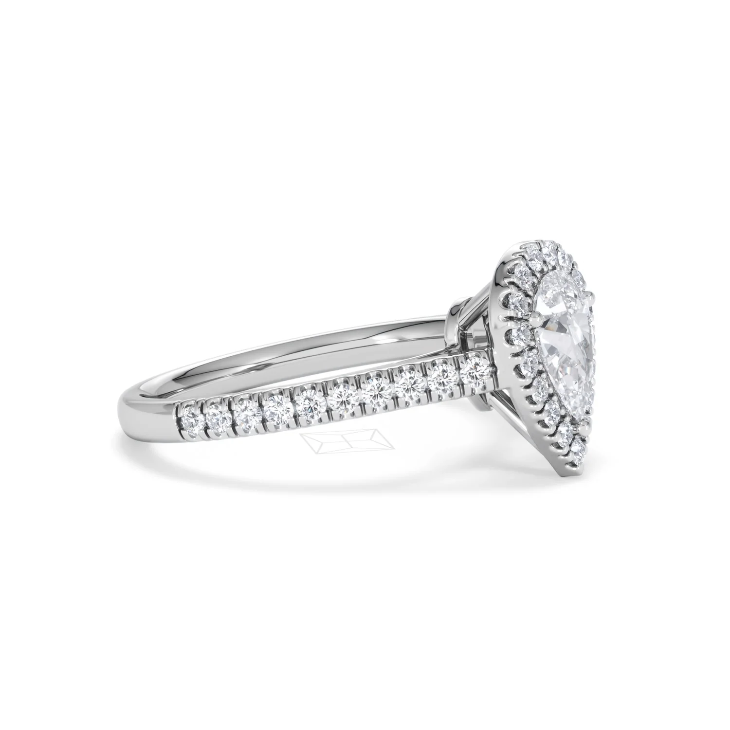 Diana GIA Diamond Pear Halo Engagement Ring Platinum 1.35ct G/SI2 - Image 23