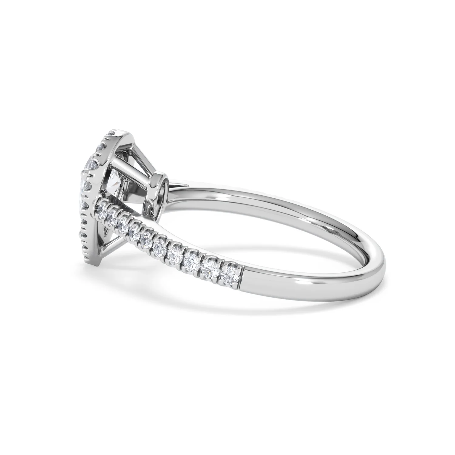 Diana GIA Diamond Pear Halo Engagement Ring Platinum 1.35ct G/SI2 - Image 66