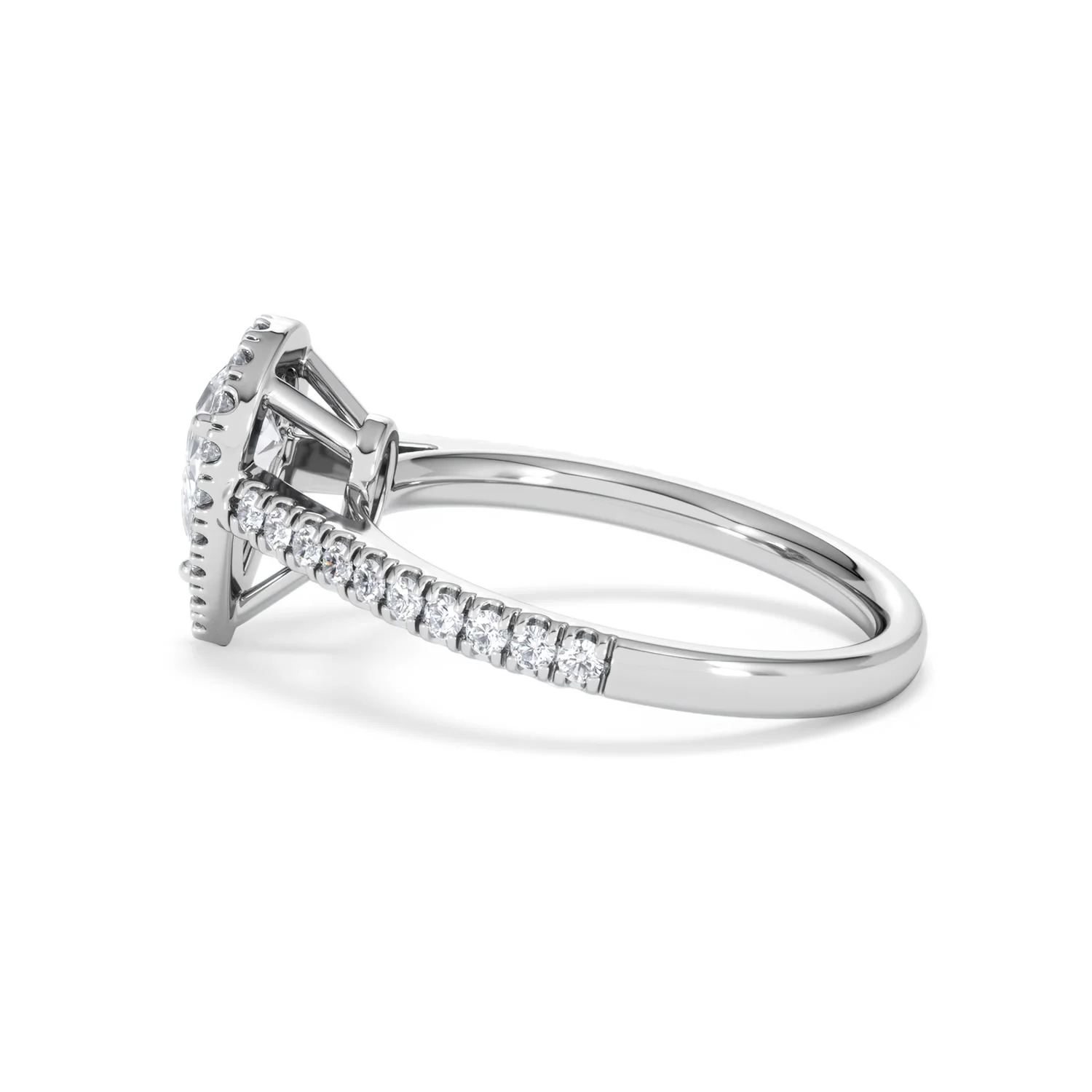 Diana GIA Diamond Pear Halo Engagement Ring Platinum 1.35ct G/SI2 - Image 67