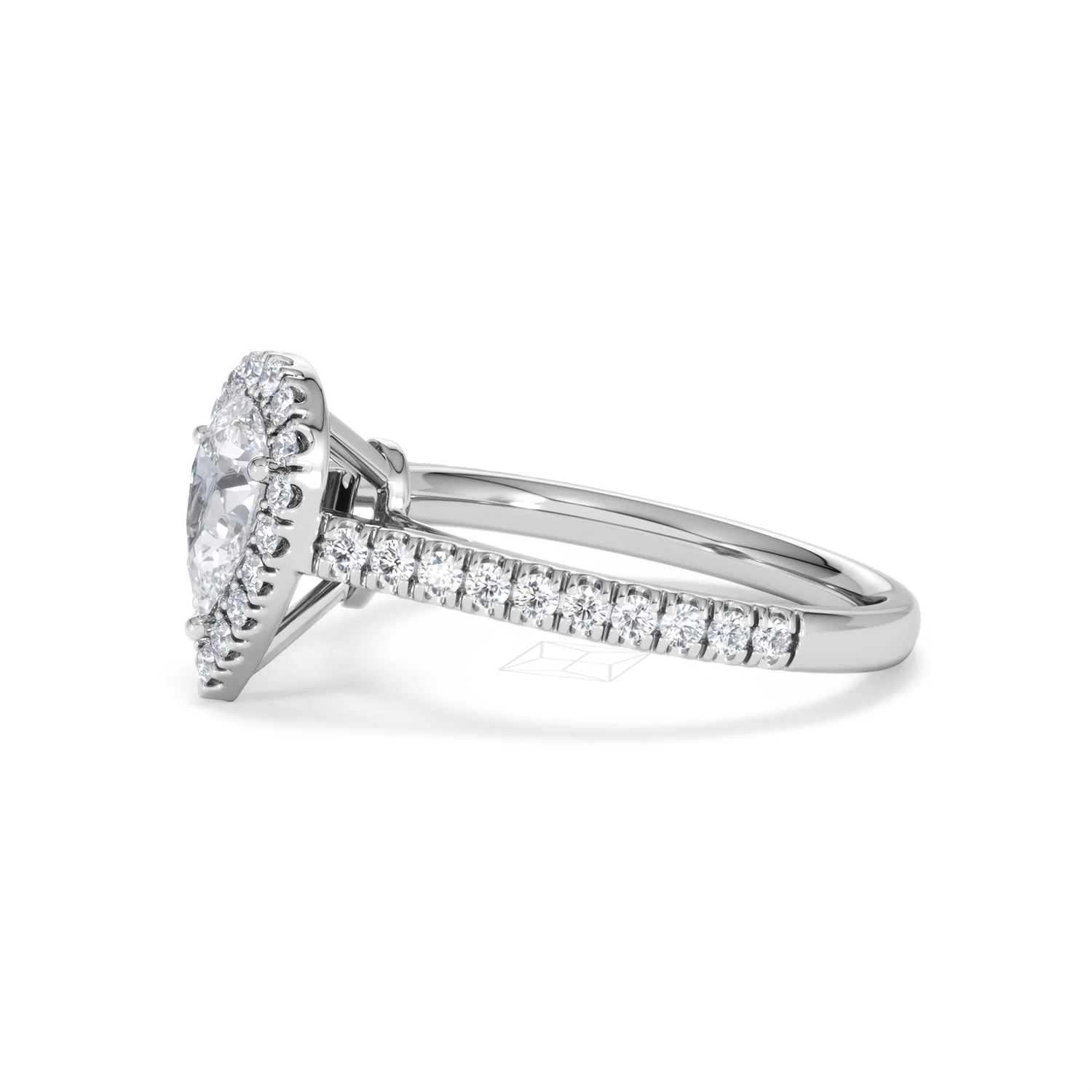 Diana GIA Diamond Pear Halo Engagement Ring Platinum 1.35ct G/SI2 - Image 75