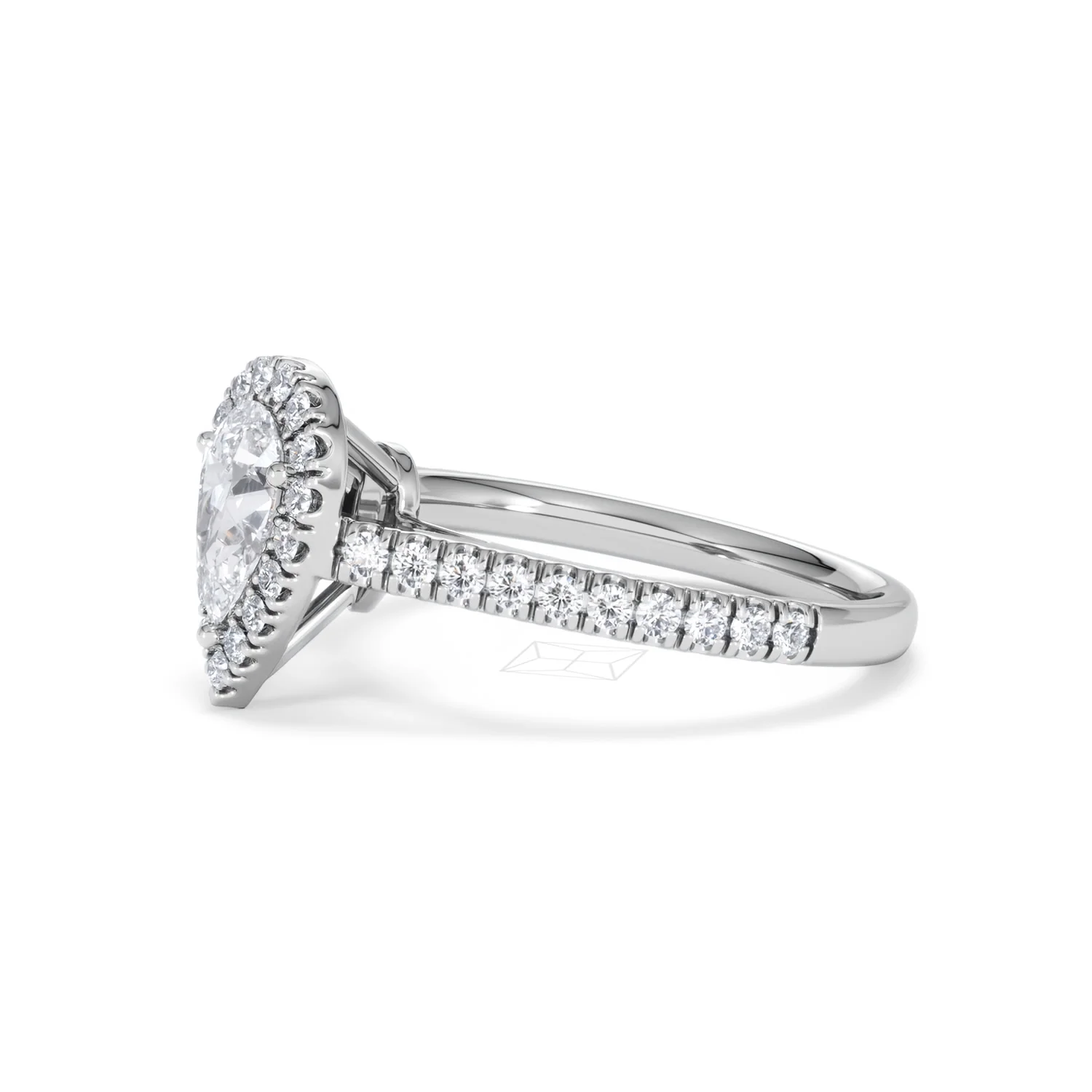 Diana GIA Diamond Pear Halo Engagement Ring Platinum 1.35ct G/SI2 - Image 76
