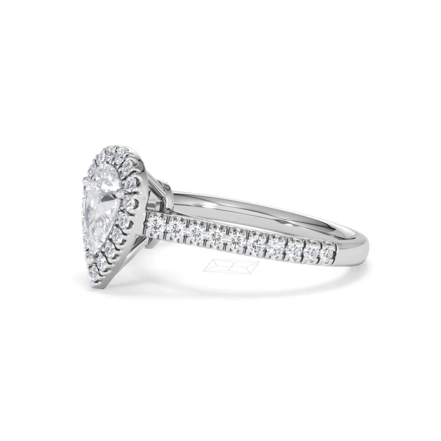 Diana GIA Diamond Pear Halo Engagement Ring Platinum 1.35ct G/SI2 - Image 77