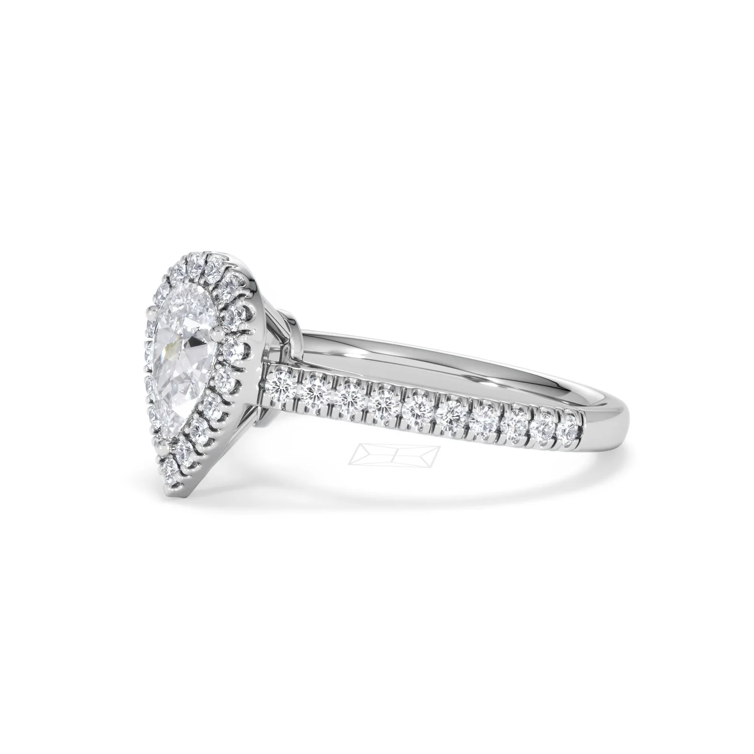 Diana GIA Diamond Pear Halo Engagement Ring Platinum 1.35ct G/SI2 - Image 78