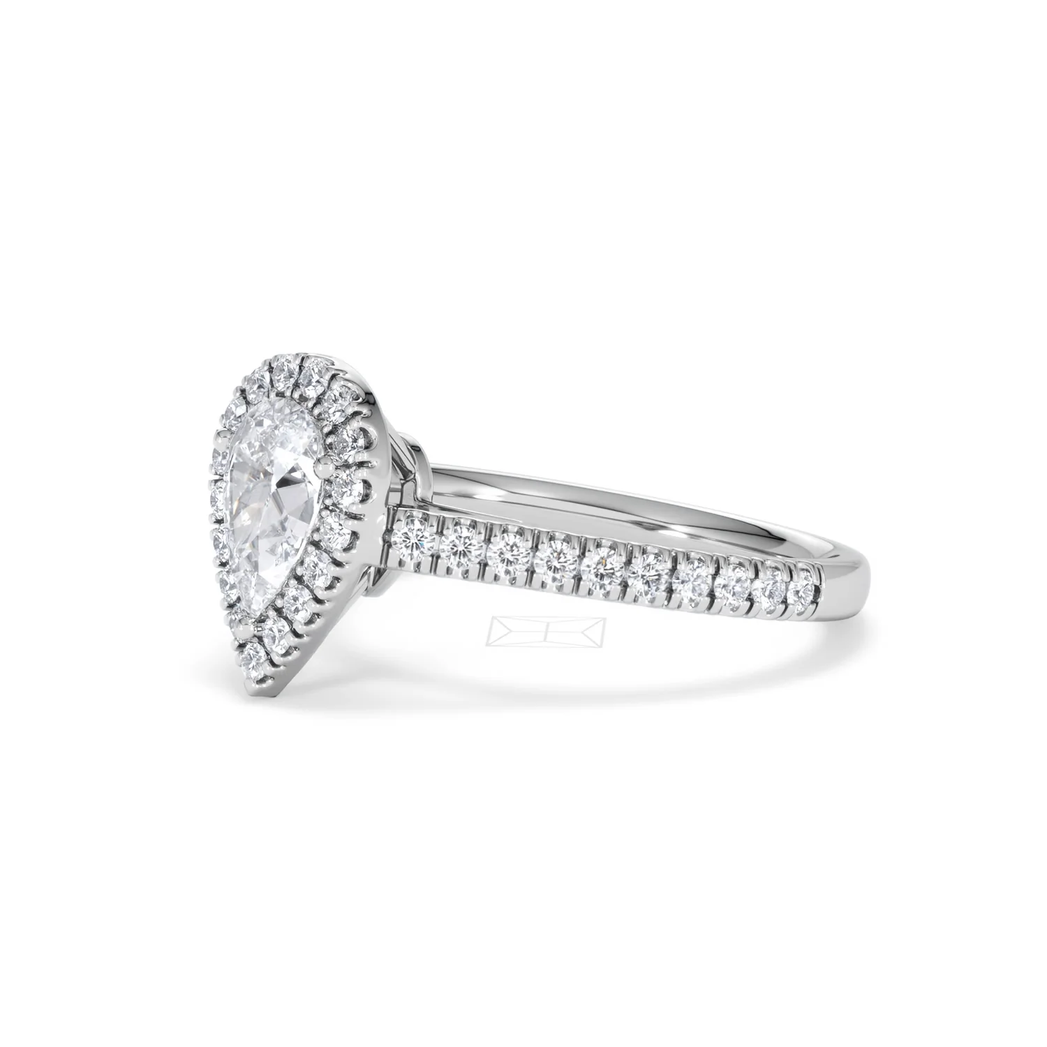 Diana GIA Diamond Pear Halo Engagement Ring Platinum 1.35ct G/SI2 - Image 79