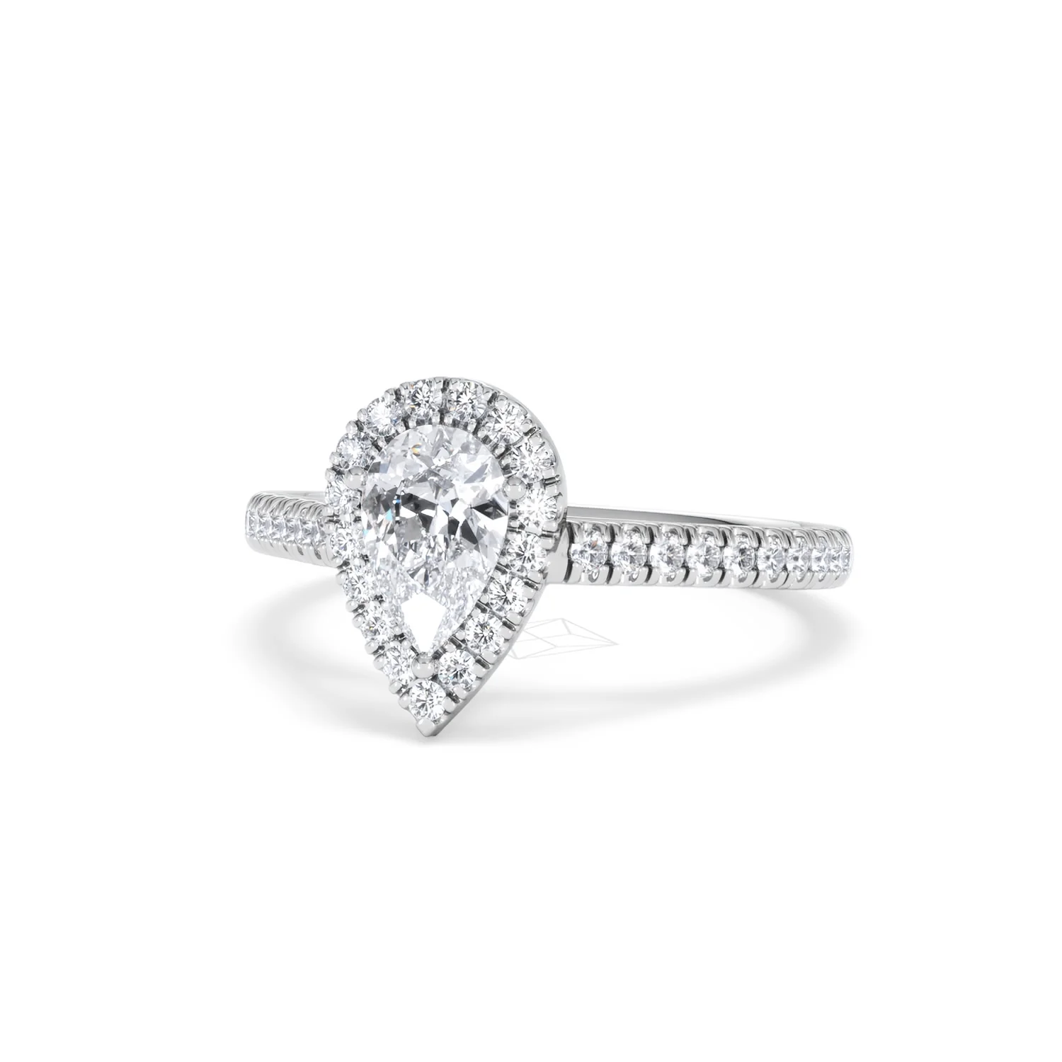 Diana GIA Diamond Pear Halo Engagement Ring Platinum 1.35ct G/SI2 - Image 86