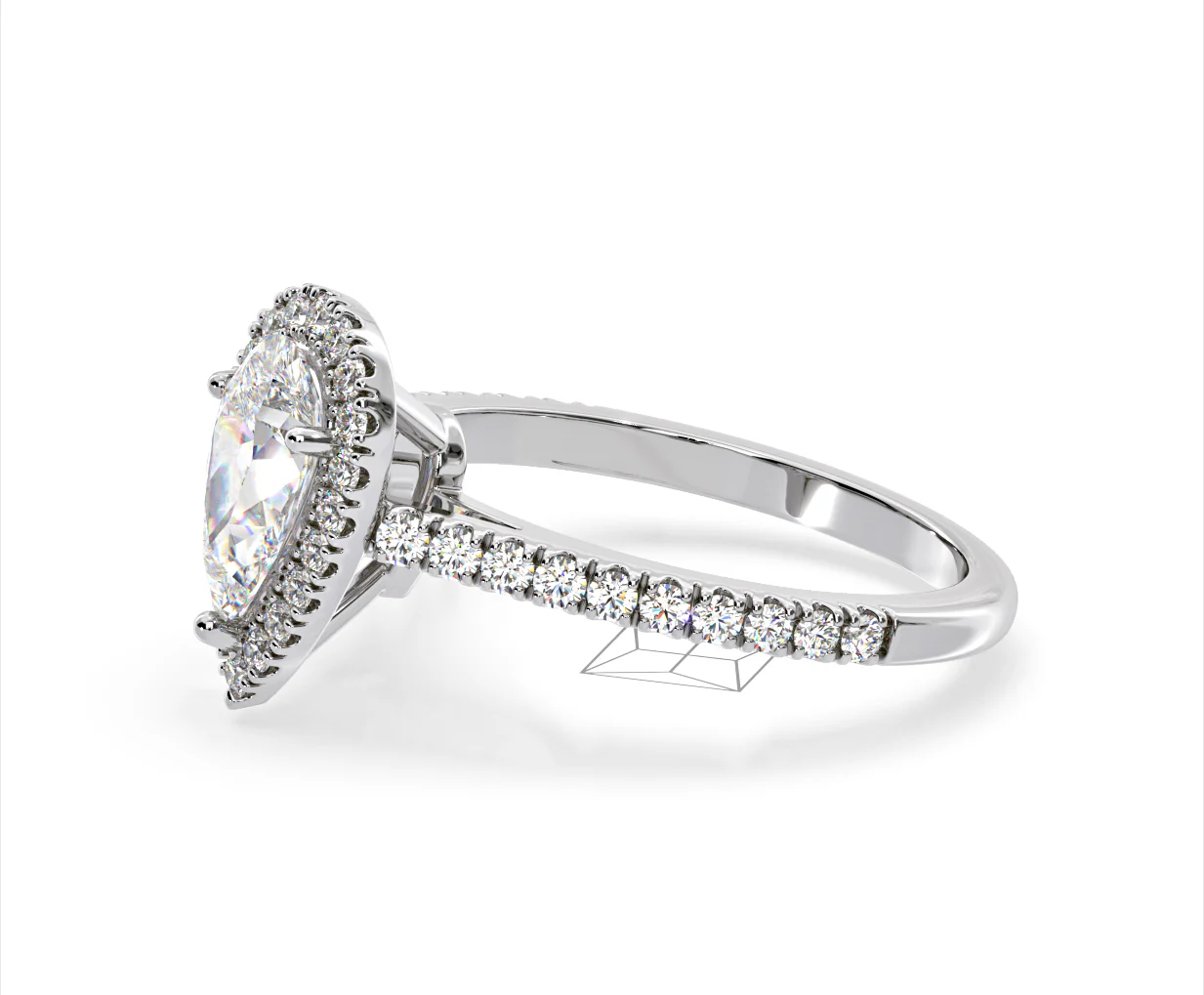 Diana GIA Diamond Pear Halo Engagement Ring Platinum 1.60ct G/SI1 - Image 21