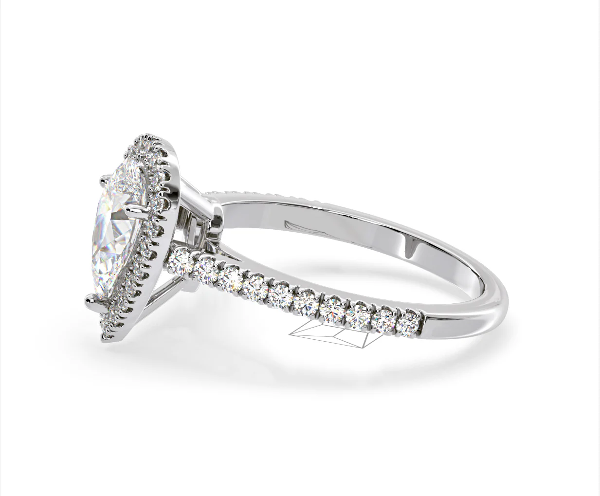 Diana GIA Diamond Pear Halo Engagement Ring Platinum 1.60ct G/SI1 - Image 23