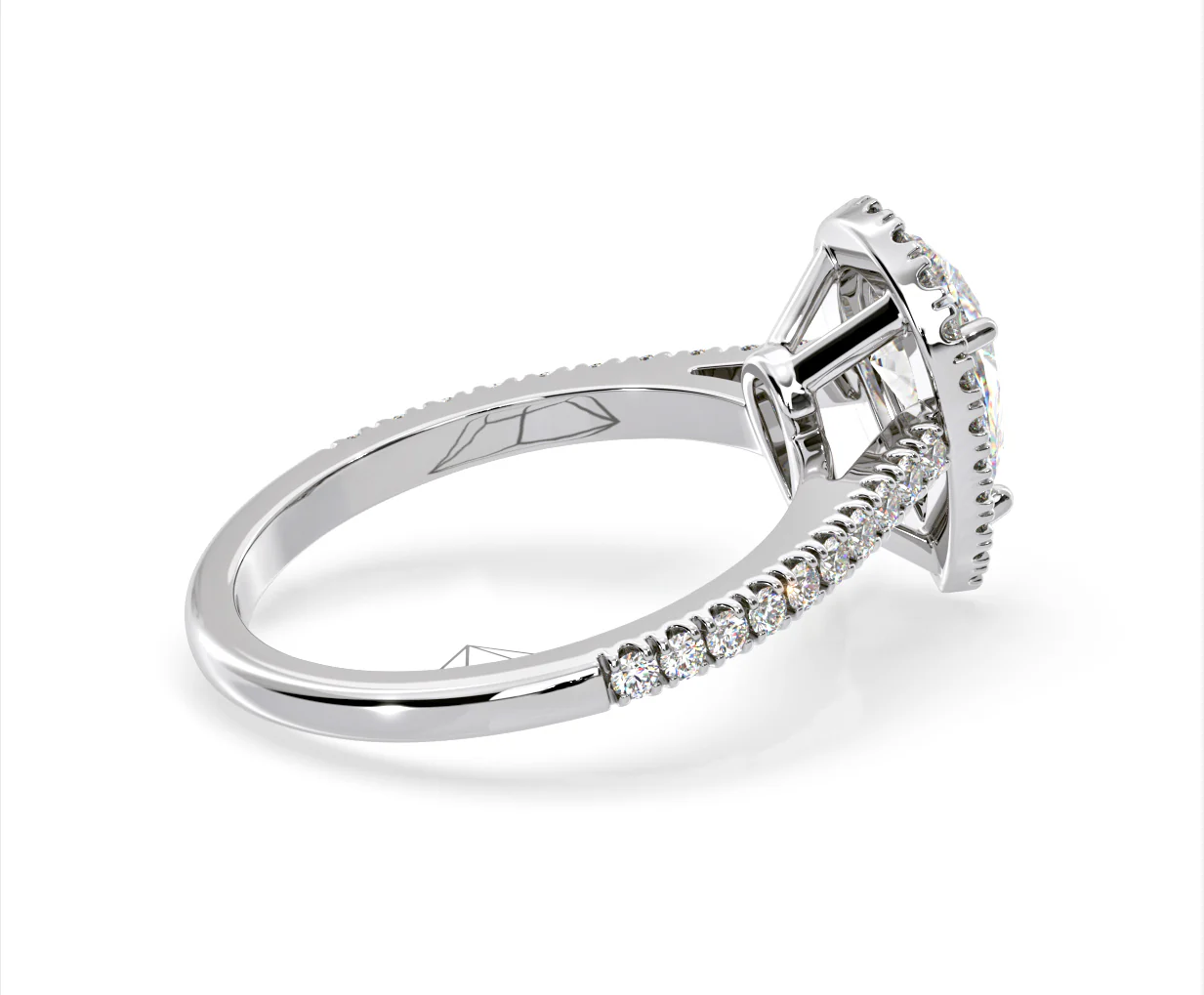 Diana GIA Diamond Pear Halo Engagement Ring Platinum 1.60ct G/SI1 - Image 61