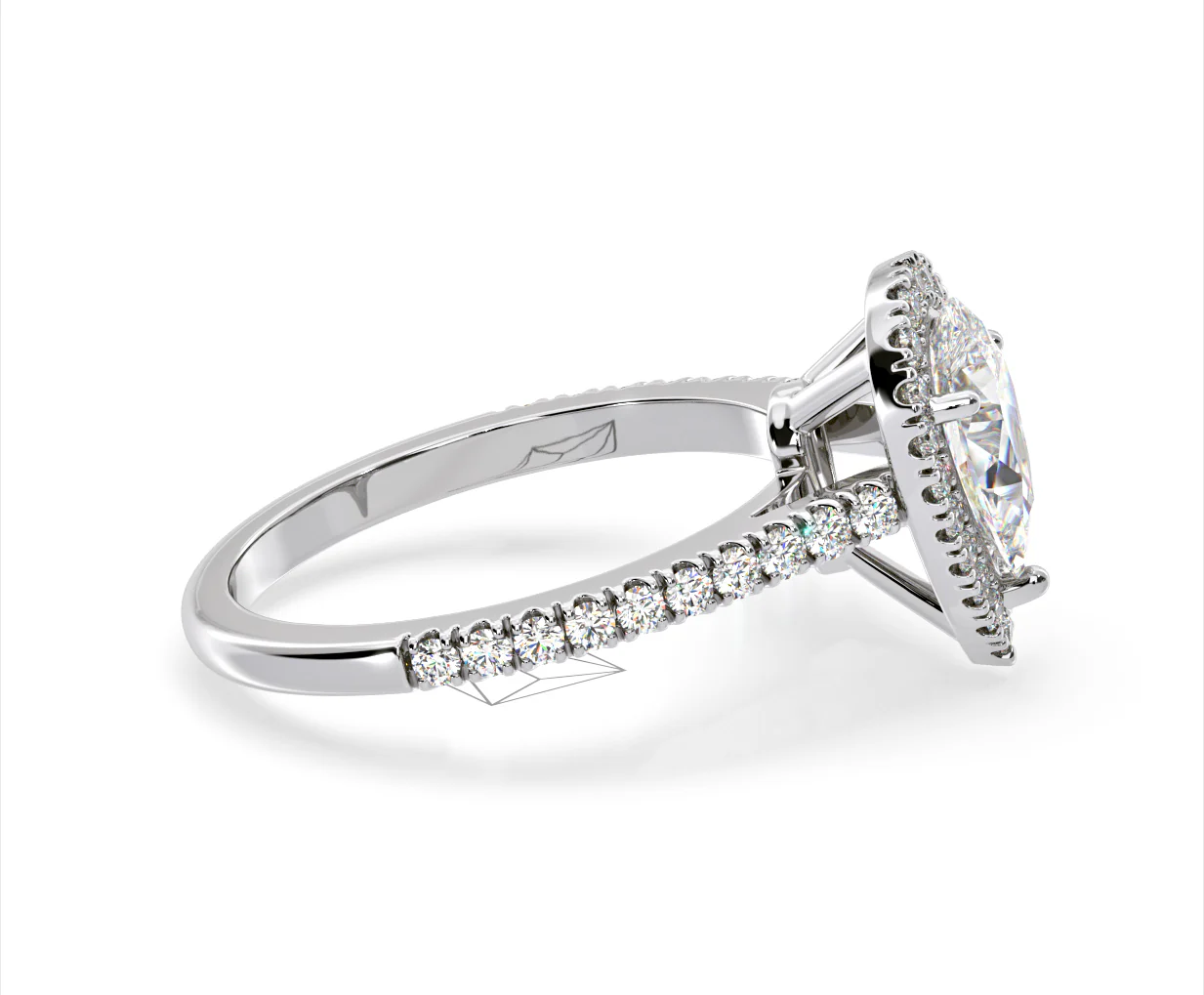 Diana GIA Diamond Pear Halo Engagement Ring Platinum 1.60ct G/SI1 - Image 68
