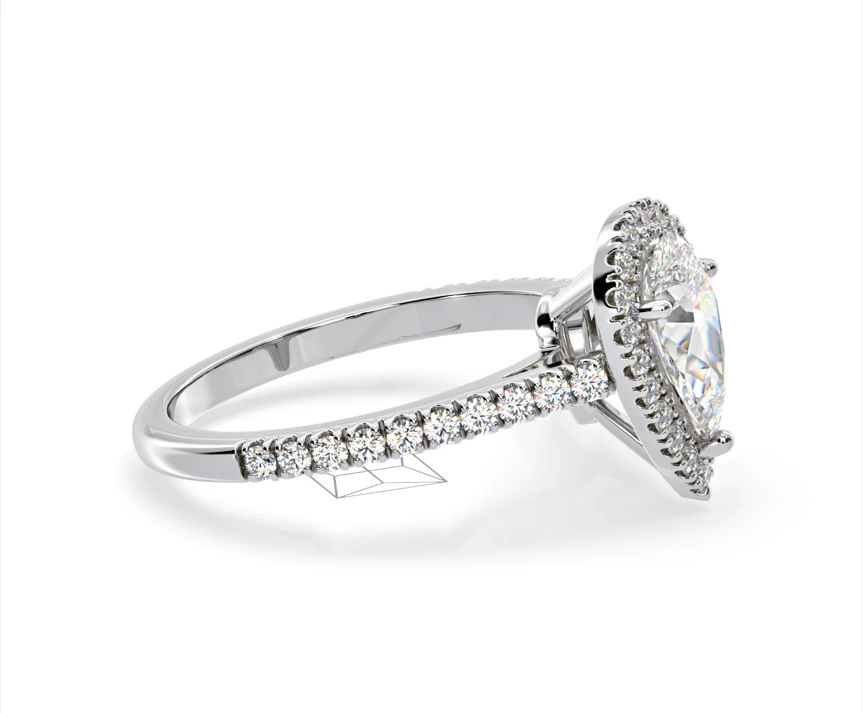 Diana GIA Diamond Pear Halo Engagement Ring Platinum 1.60ct G/SI1 - Image 71