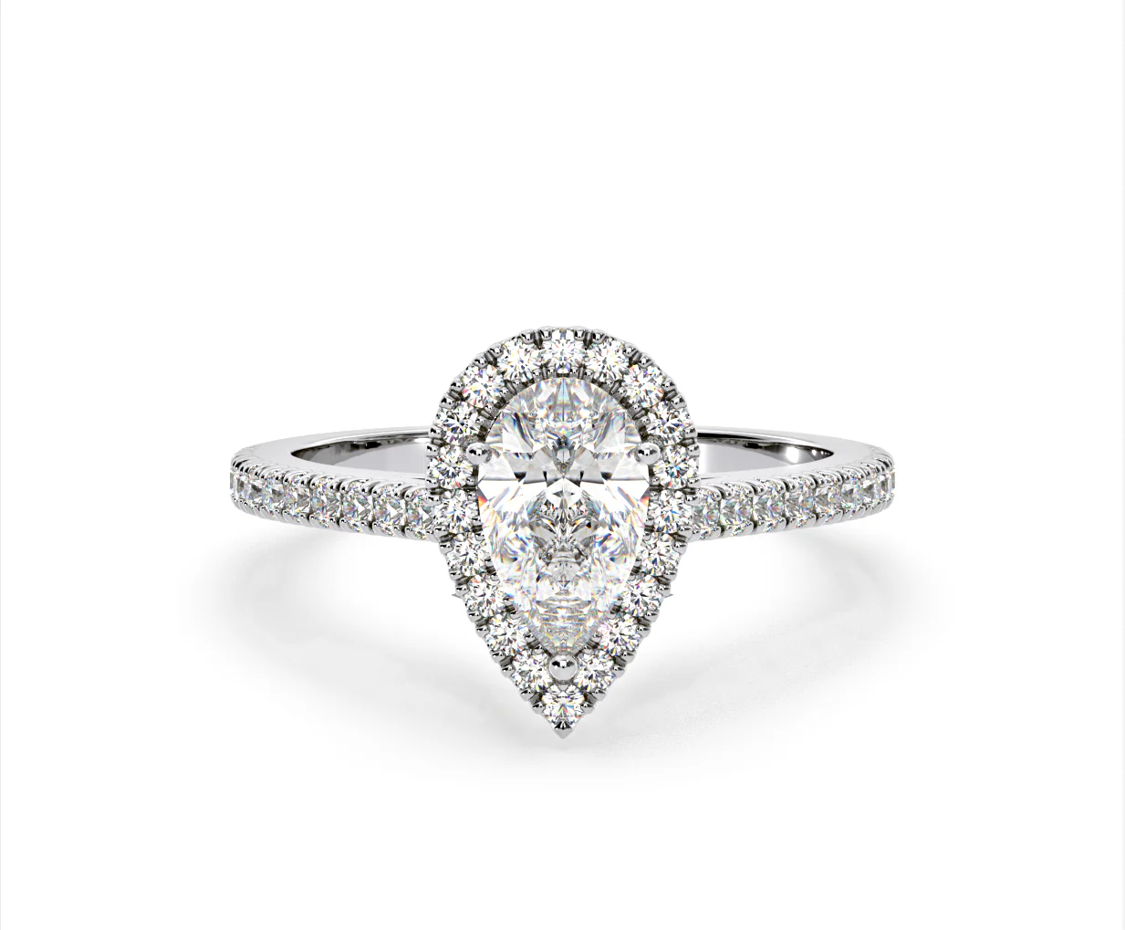 Diana GIA Diamond Pear Halo Engagement Ring Platinum 1.60ct G/SI1 - Image 86