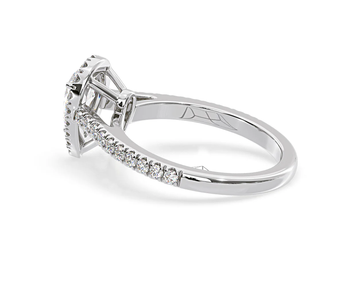 Diana Diamond Pear Halo Engagement Ring Platinum 1ct G/VS1 - Image 33