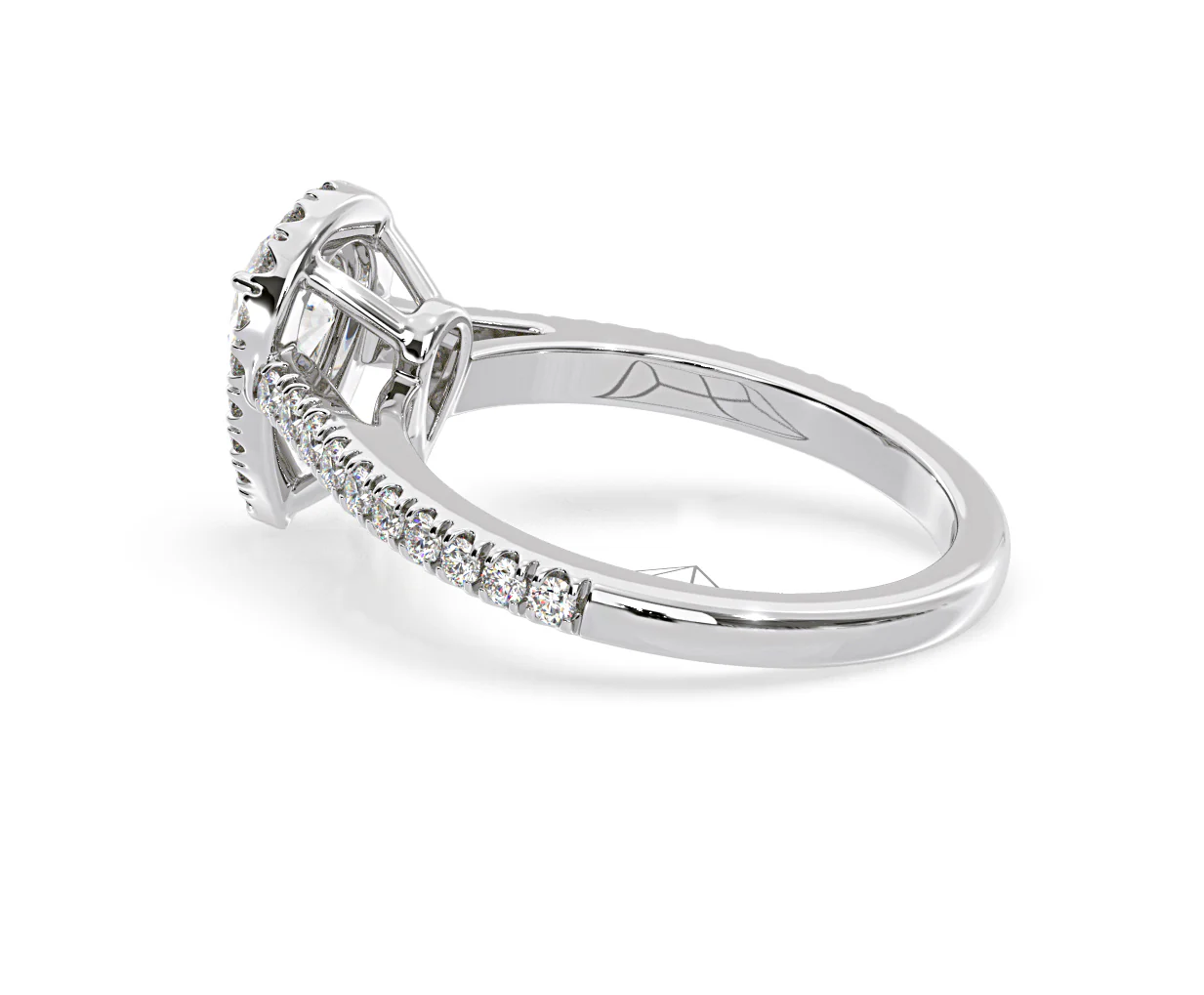 Diana Diamond Pear Halo Engagement Ring Platinum 1ct G/VS1 - Image 34