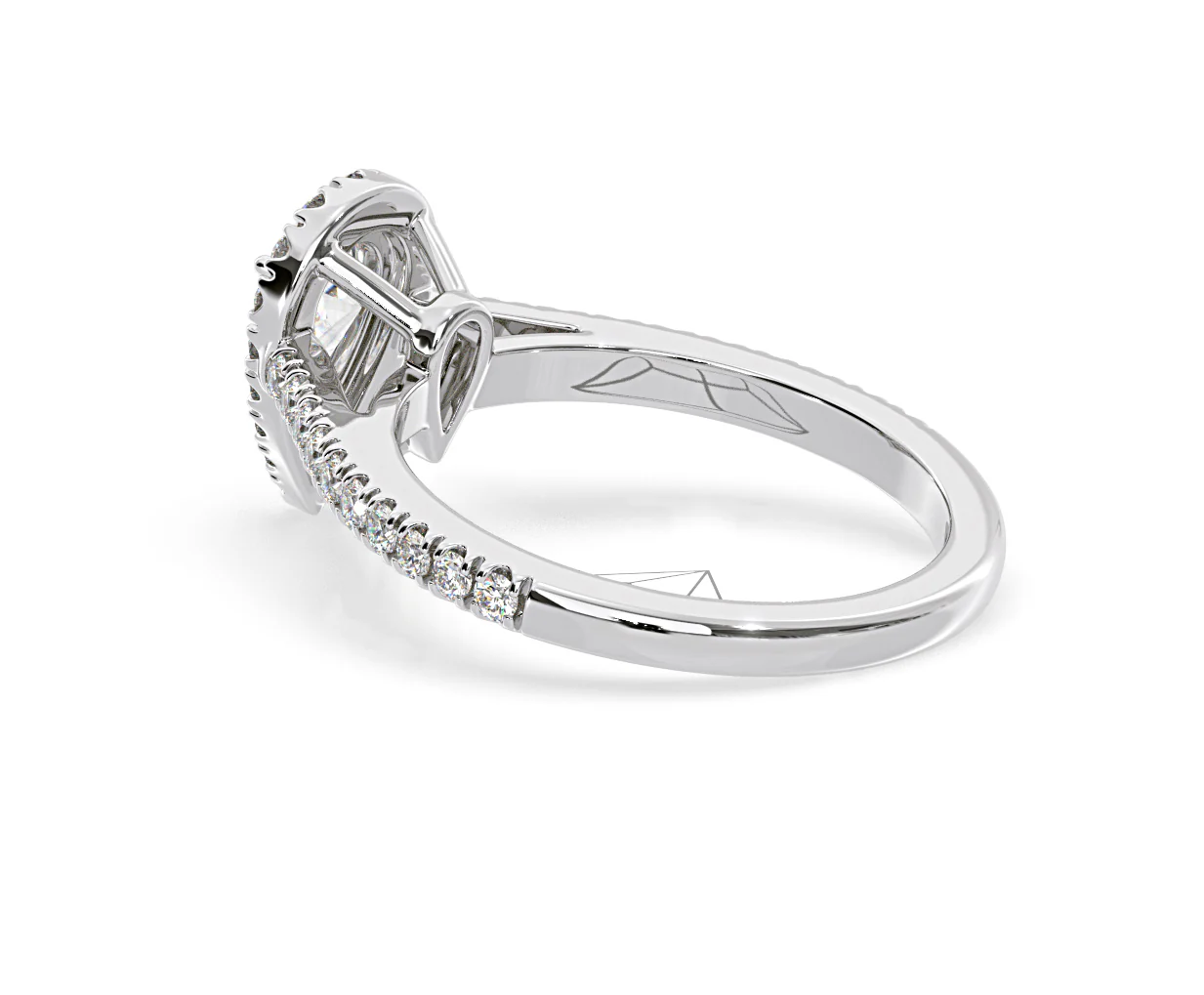 Diana Diamond Pear Halo Engagement Ring Platinum 1ct G/VS1 - Image 36