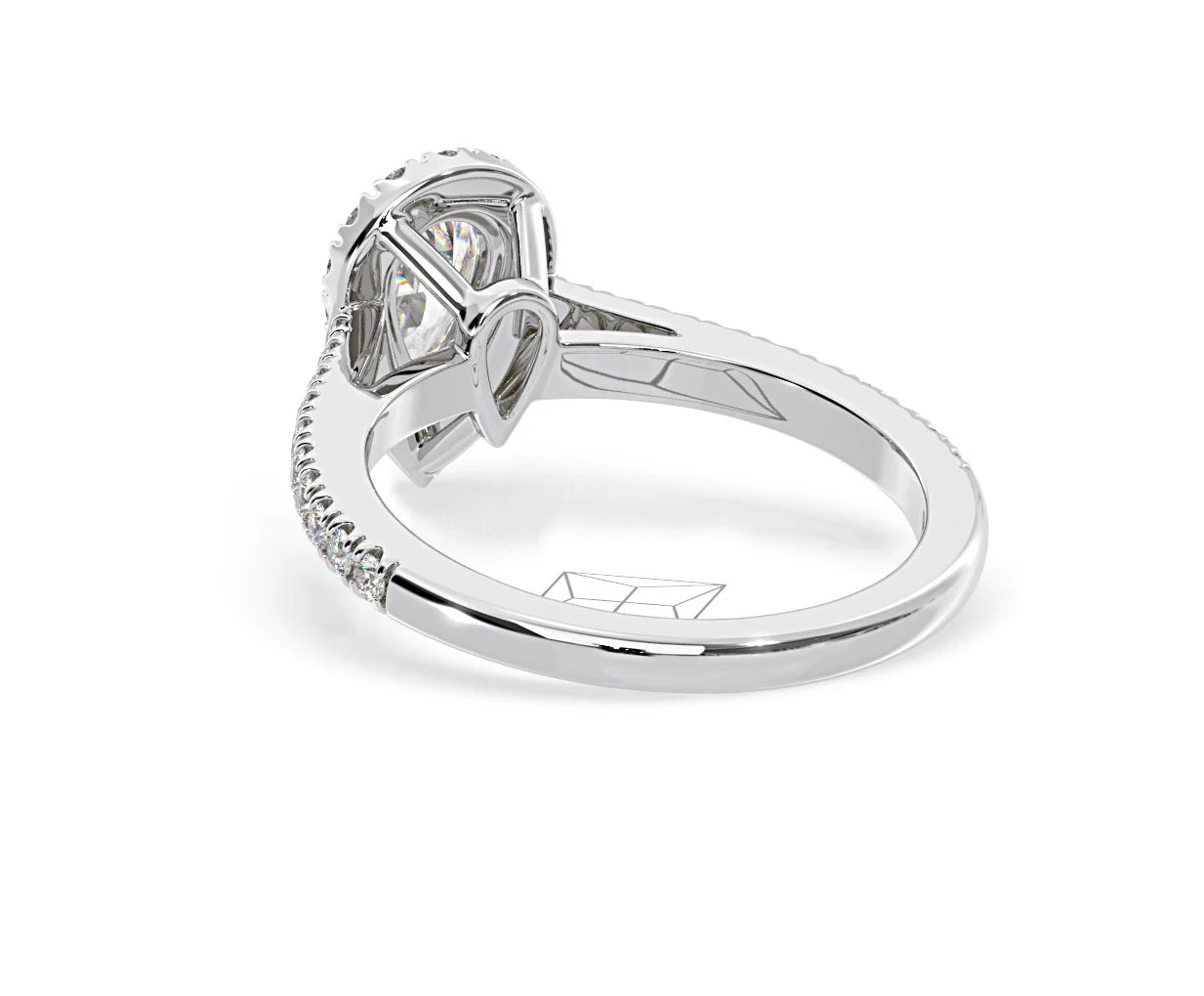 Diana Diamond Pear Halo Engagement Ring Platinum 1ct G/VS1 - Image 41