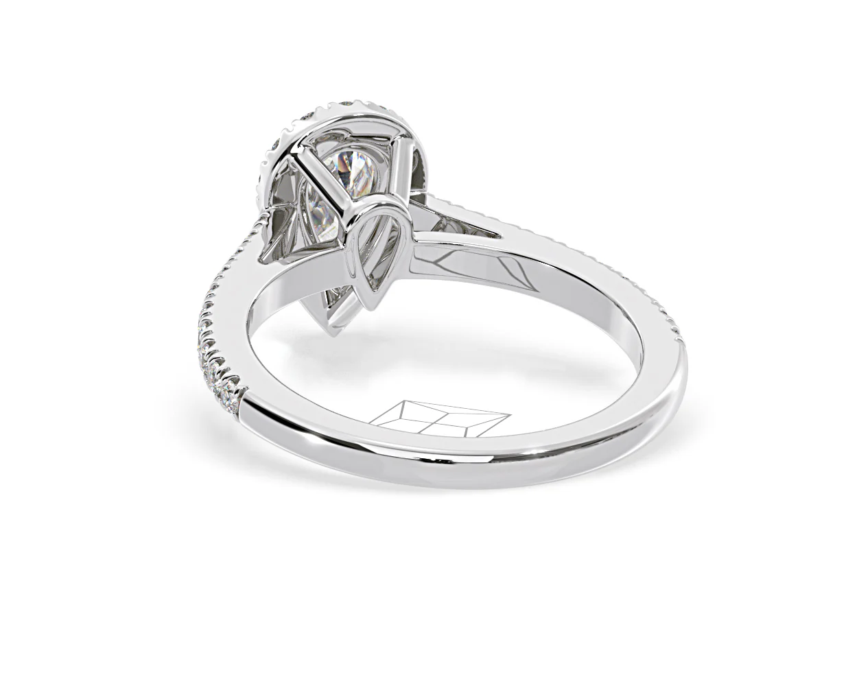 Diana Diamond Pear Halo Engagement Ring Platinum 1ct G/VS1 - Image 43