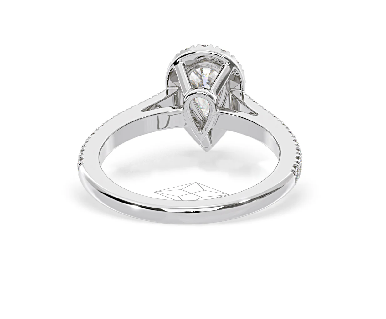Diana Diamond Pear Halo Engagement Ring Platinum 1ct G/VS1 - Image 49