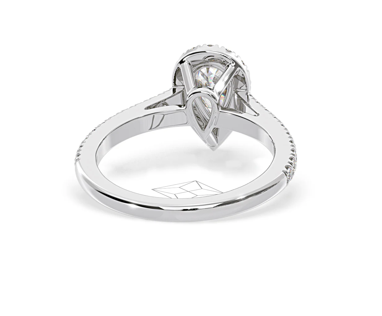 Diana Diamond Pear Halo Engagement Ring Platinum 1ct G/VS1 - Image 50