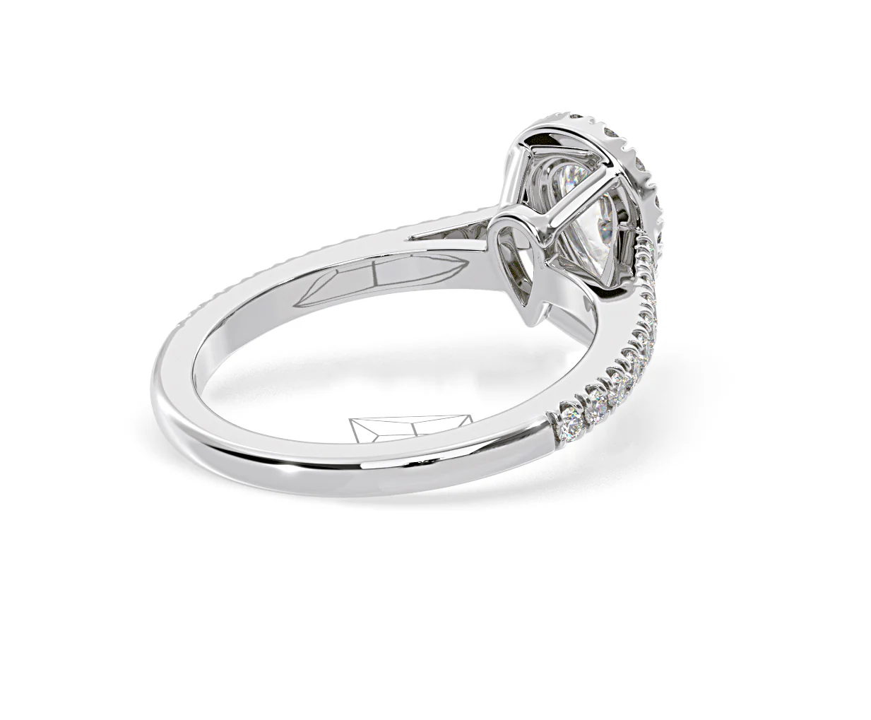 Diana Diamond Pear Halo Engagement Ring Platinum 1ct G/VS1 - Image 56