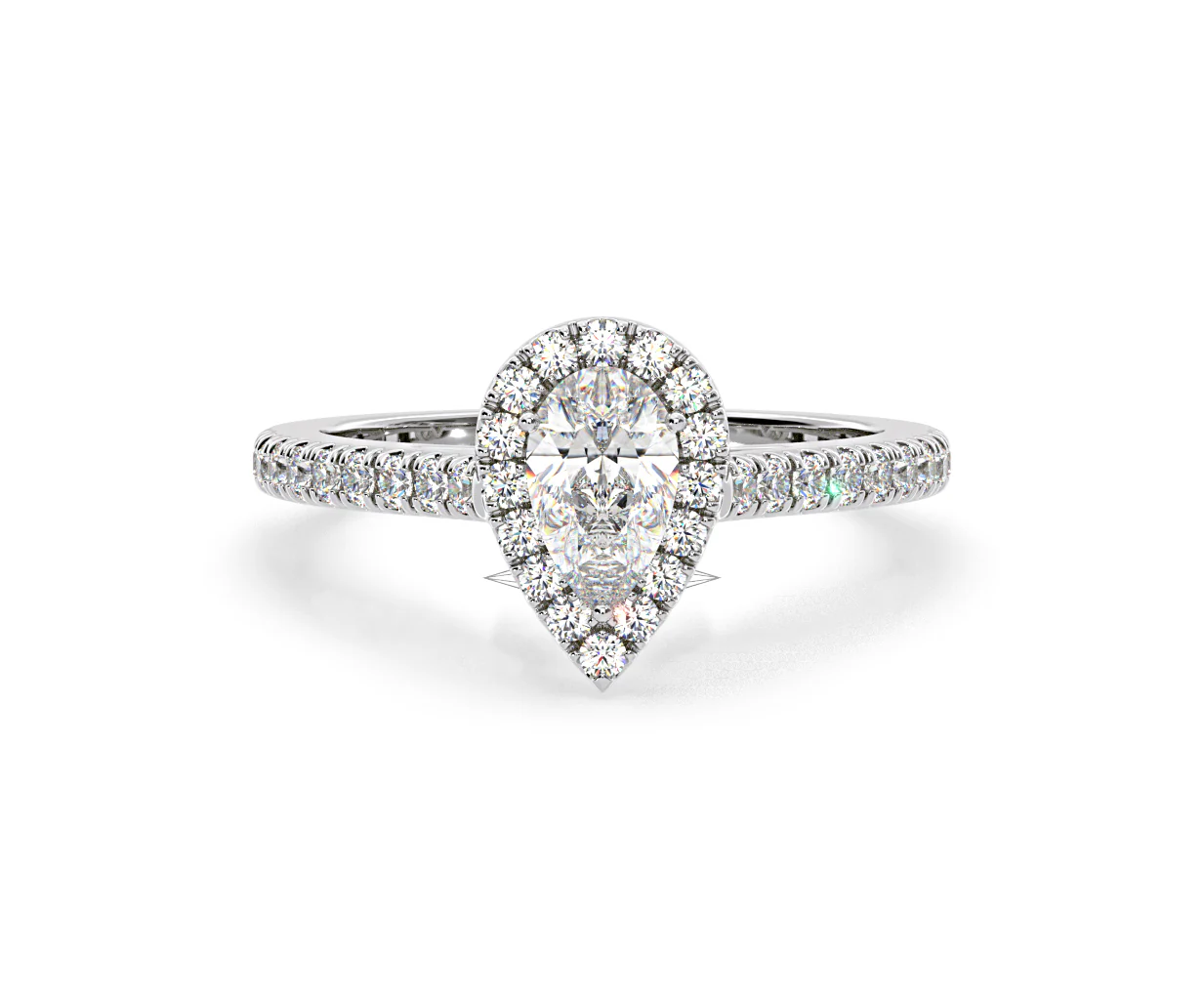 Diana Diamond Pear Halo Engagement Ring Platinum 1ct G/VS1 - Image 87
