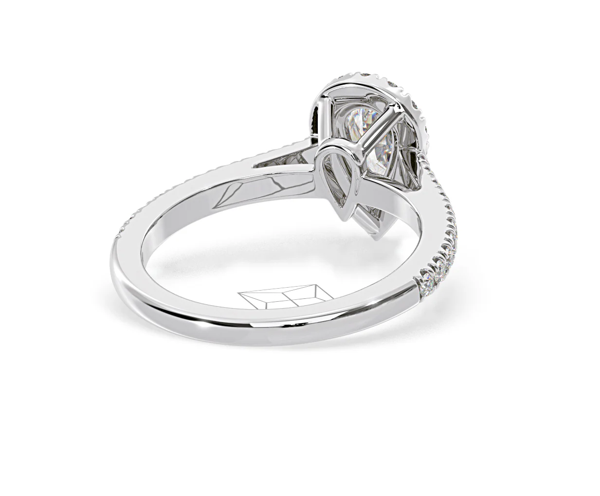 Diana Diamond Pear Halo Engagement Ring Platinum 1ct G/VS2 - Image 135
