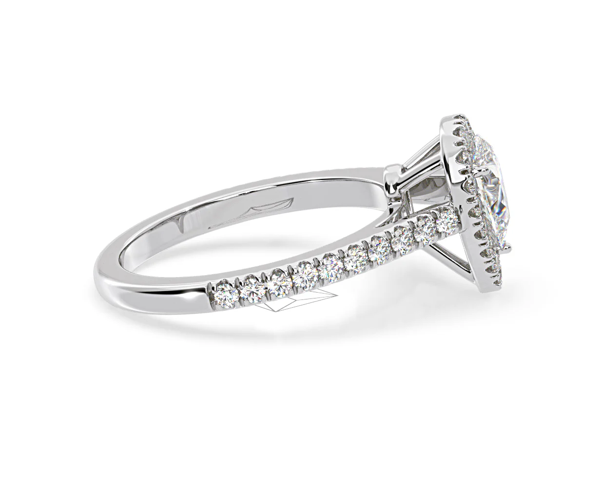 Diana Diamond Pear Halo Engagement Ring Platinum 1ct G/VS2 - Image 150