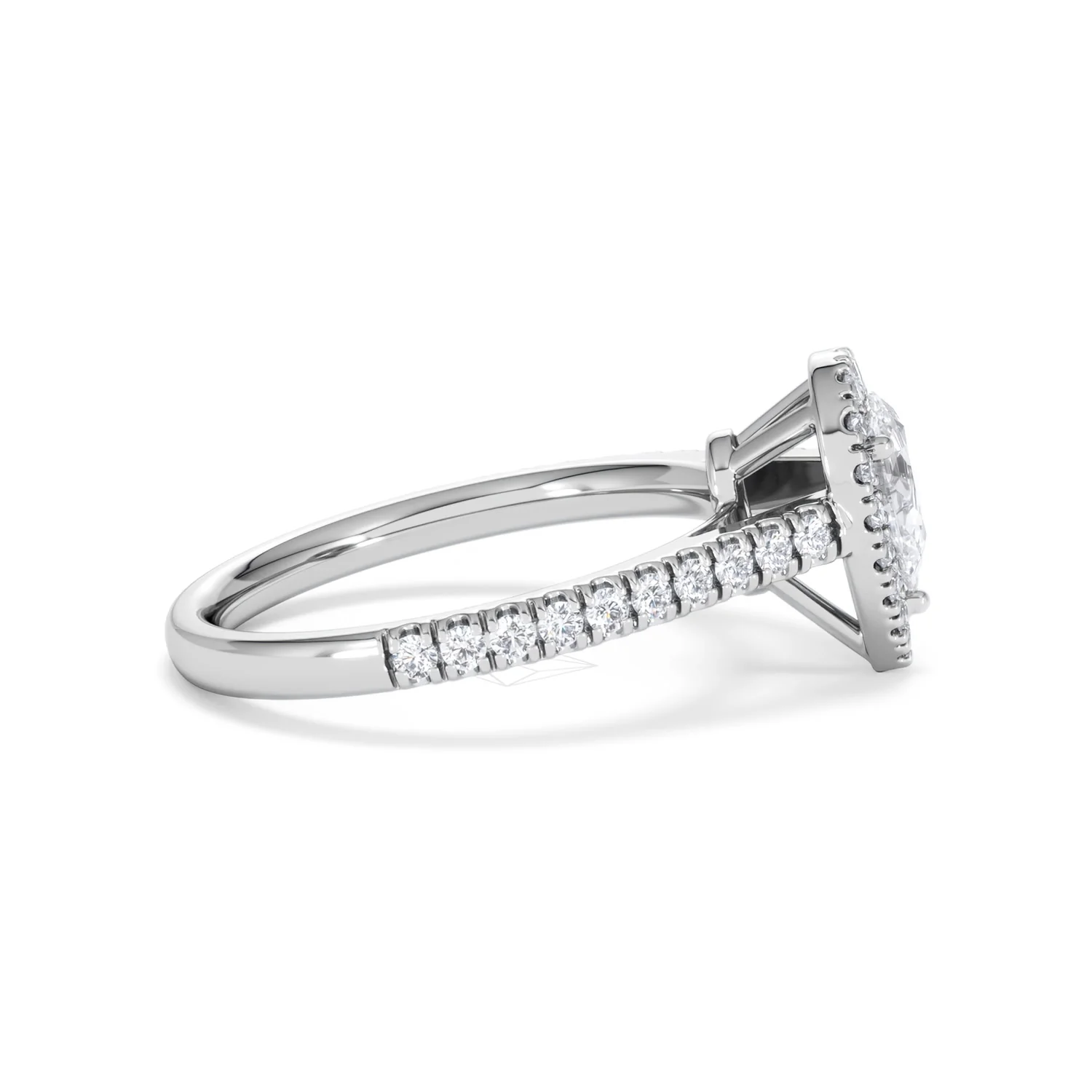 Diana Diamond Pear Halo Engagement Ring Platinum 1ct G/VS2 - Image 29
