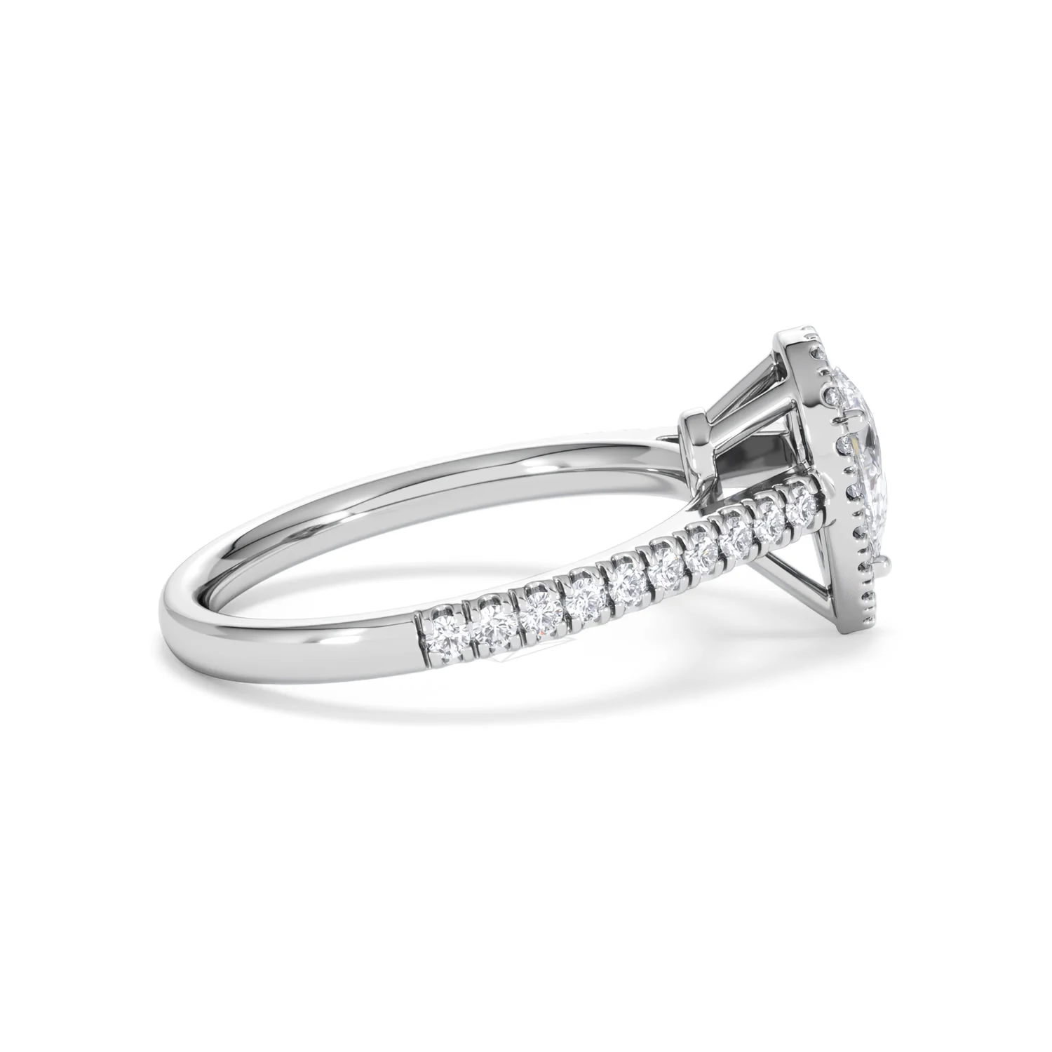 Diana Diamond Pear Halo Engagement Ring Platinum 1ct G/VS2 - Image 31