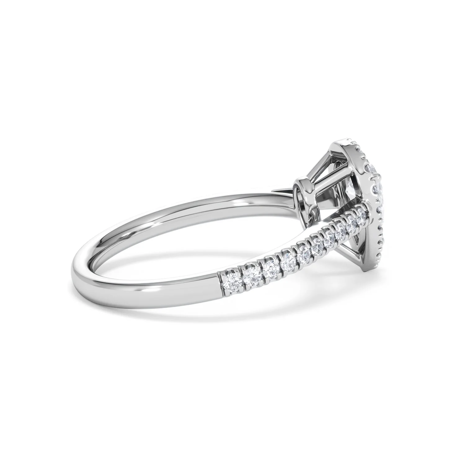 Diana Diamond Pear Halo Engagement Ring Platinum 1ct G/VS2 - Image 34