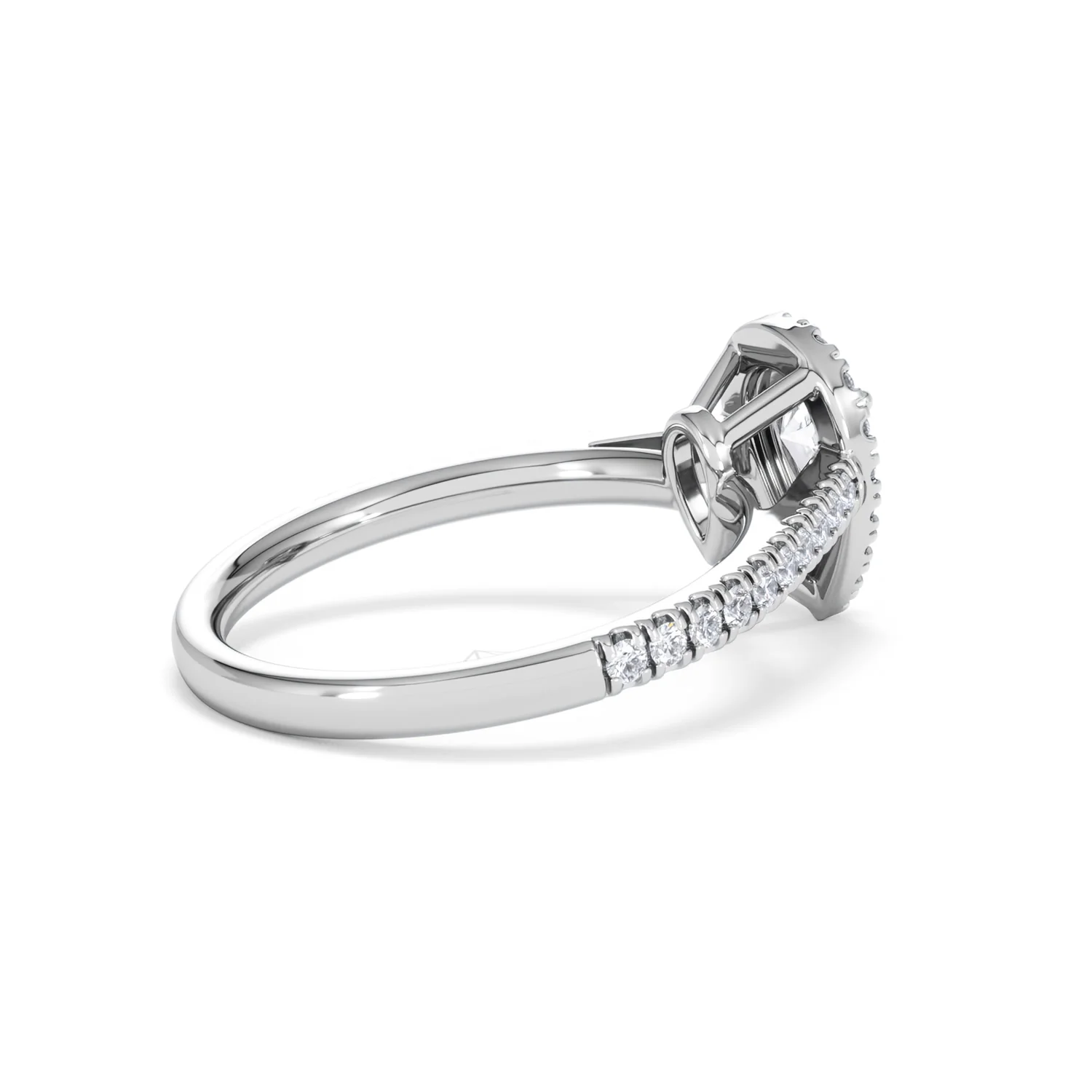 Diana Diamond Pear Halo Engagement Ring Platinum 1ct G/VS2 - Image 37