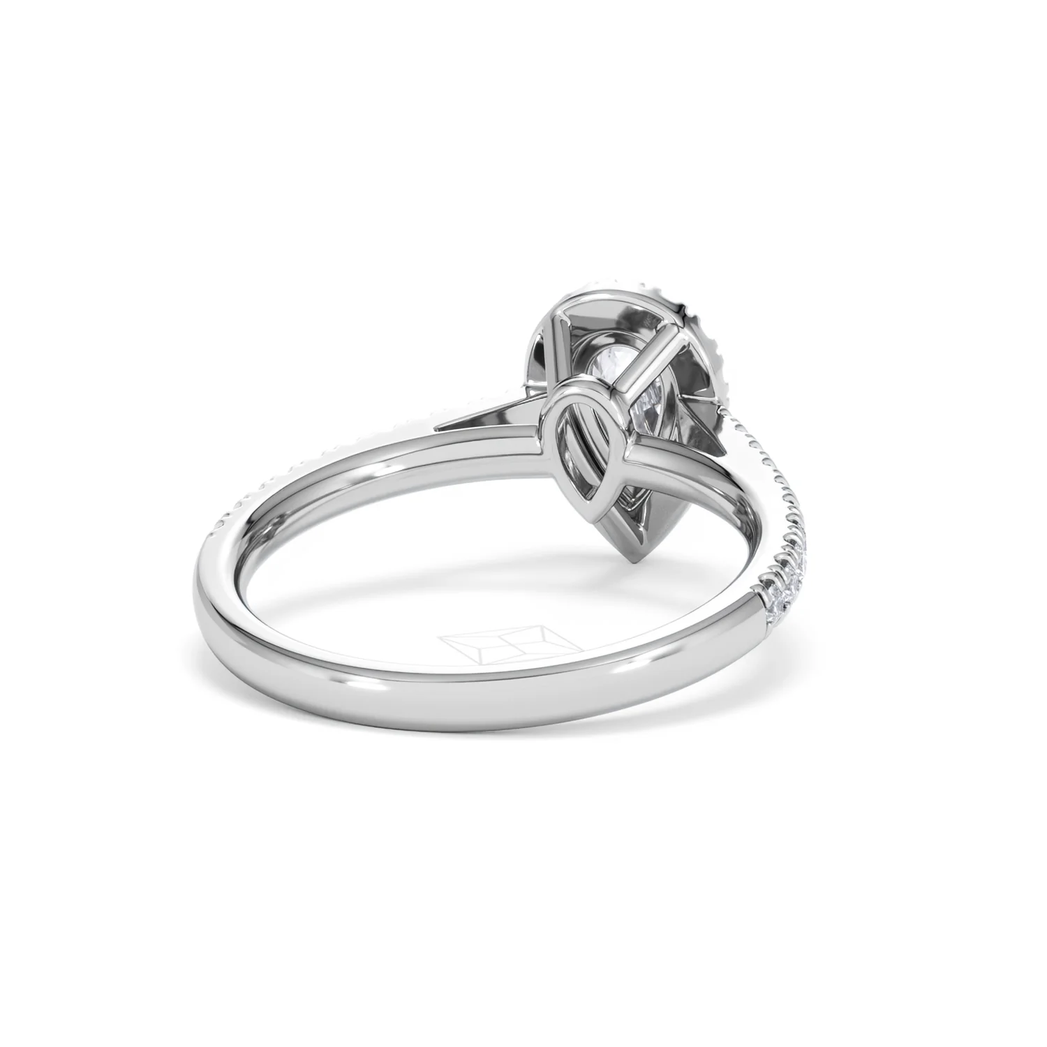Diana Diamond Pear Halo Engagement Ring Platinum 1ct G/VS2 - Image 45
