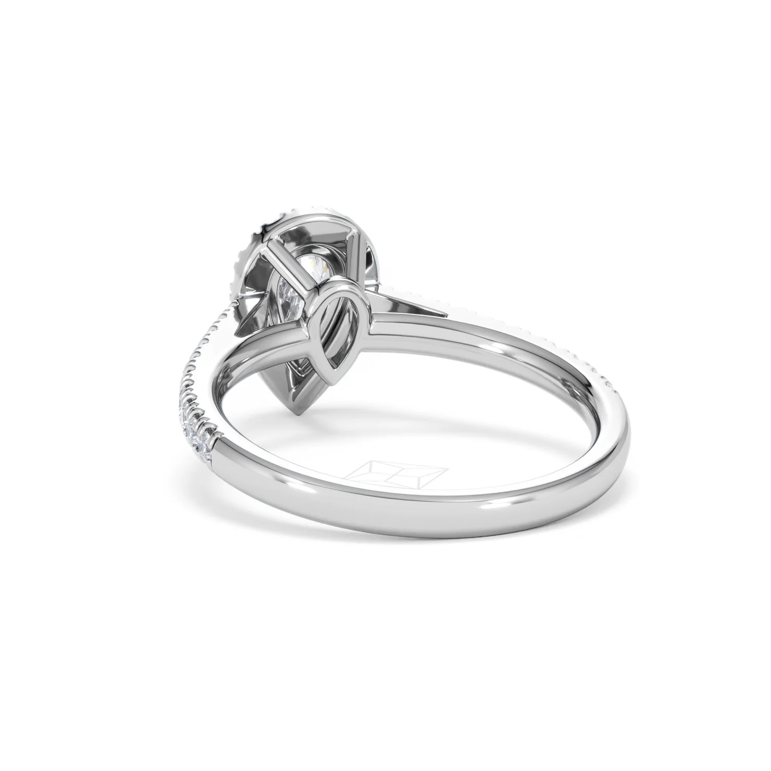 Diana Diamond Pear Halo Engagement Ring Platinum 1ct G/VS2 - Image 55