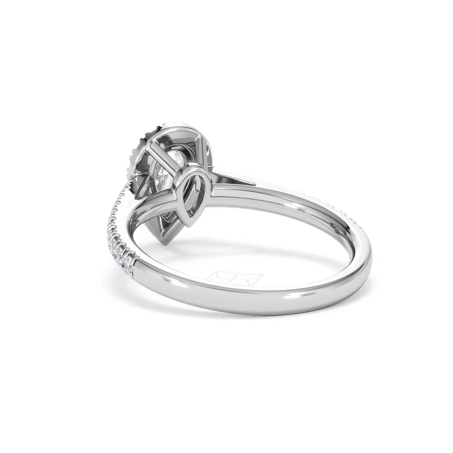 Diana Diamond Pear Halo Engagement Ring Platinum 1ct G/VS2 - Image 56