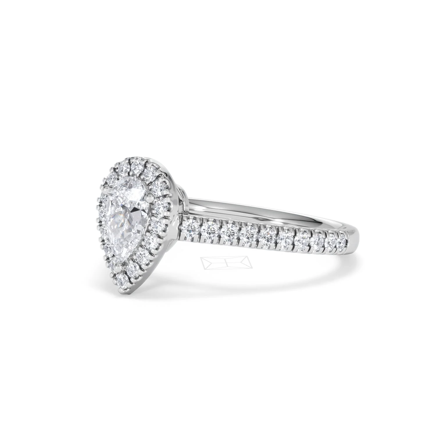 Diana Diamond Pear Halo Engagement Ring Platinum 1ct G/VS2 - Image 81