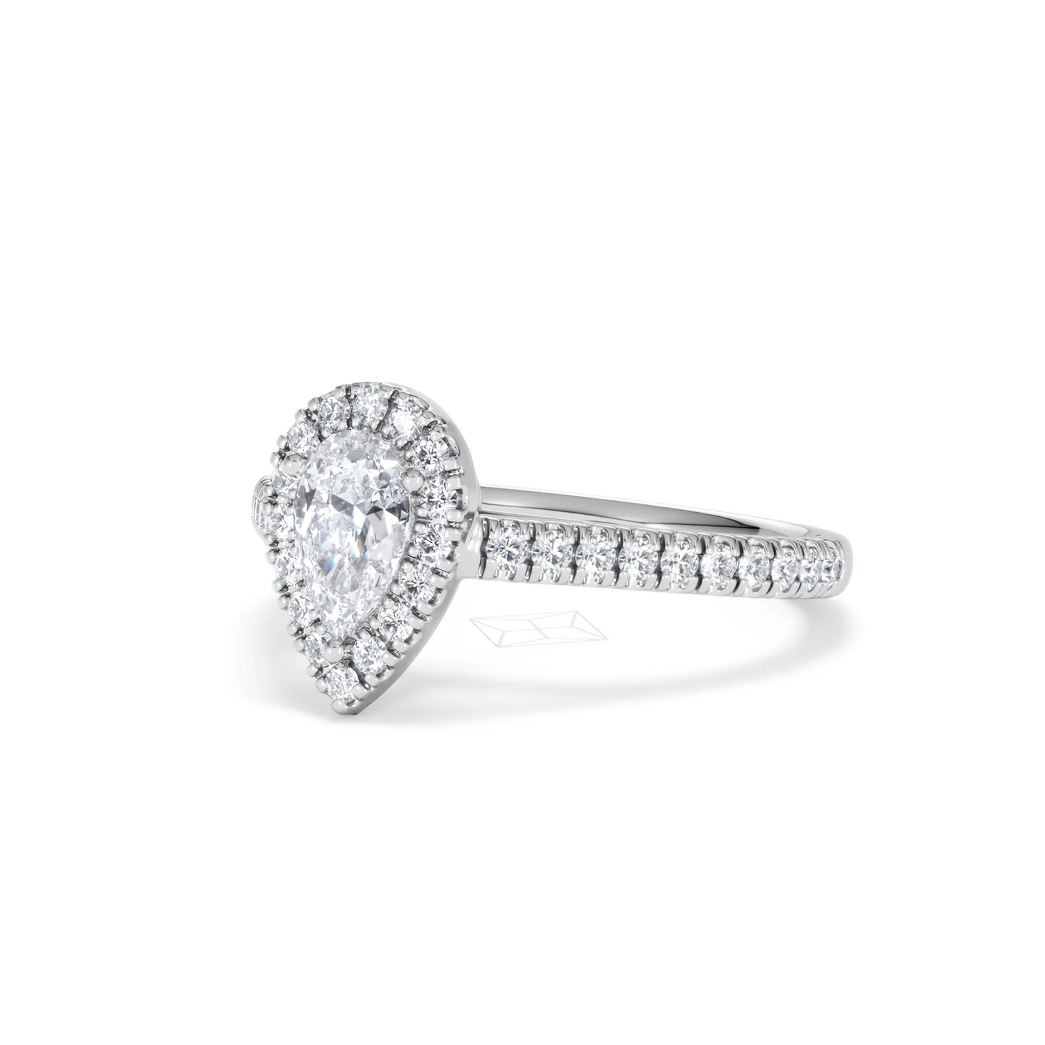 Diana Diamond Pear Halo Engagement Ring Platinum 1ct G/VS2 - Image 83