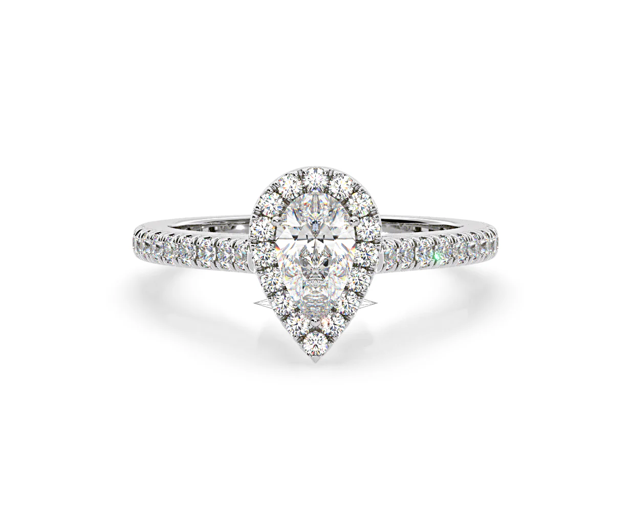 Diana Diamond Pear Halo Engagement Ring Platinum 1ct G/VS2 - Image 90