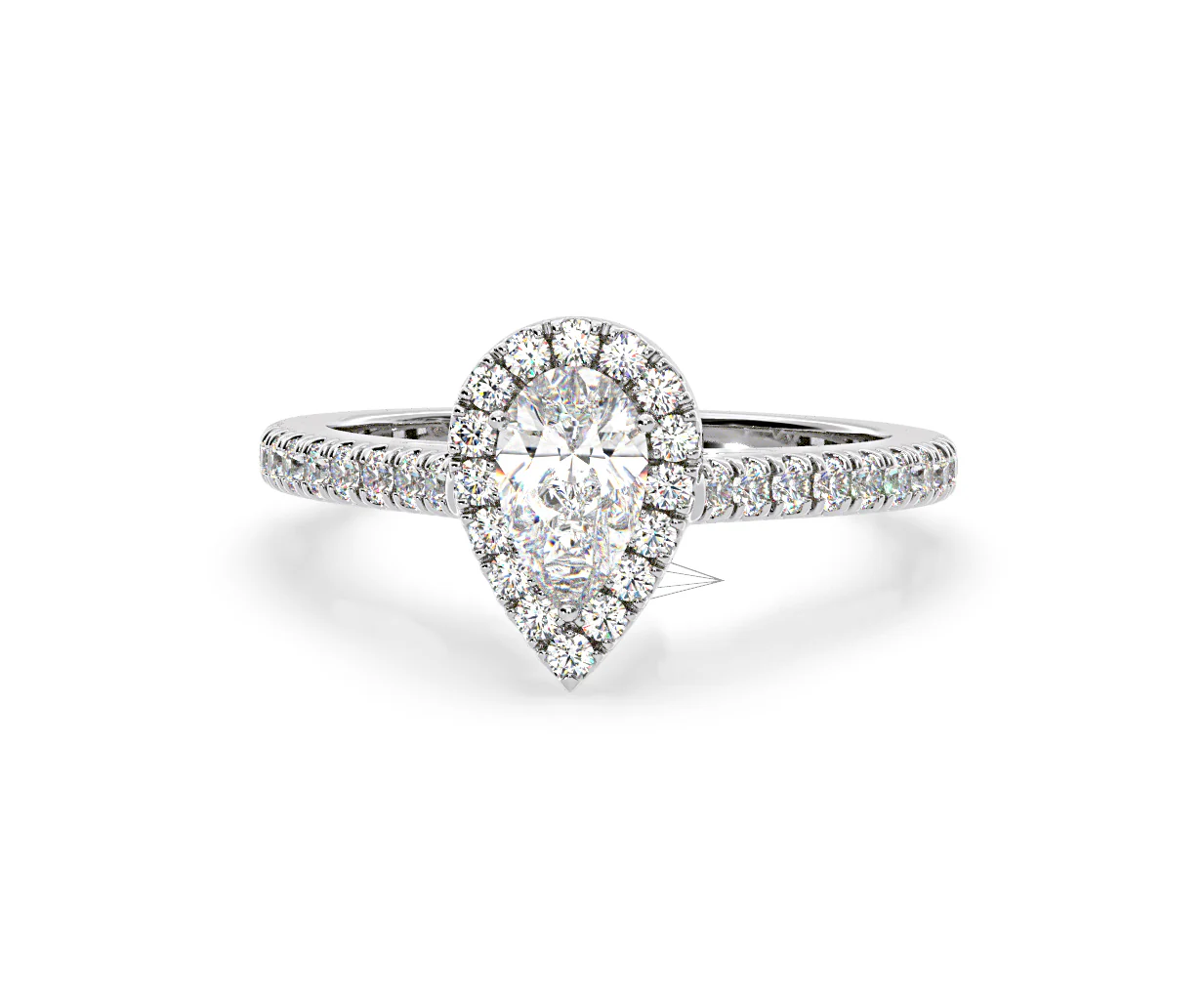 Diana Diamond Pear Halo Engagement Ring Platinum 1ct G/VS2 - Image 91