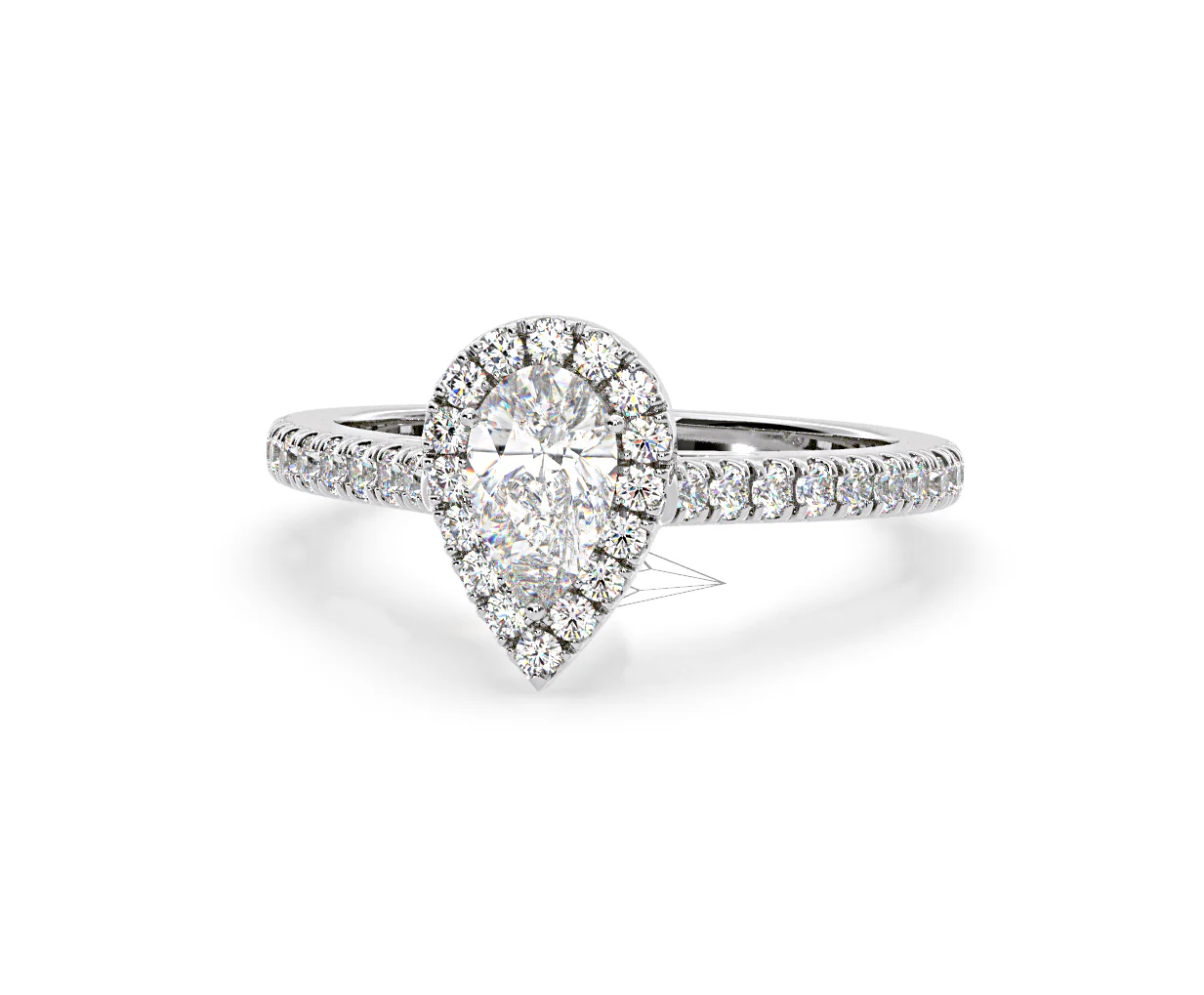 Diana Diamond Pear Halo Engagement Ring Platinum 1ct G/VS2 - Image 92
