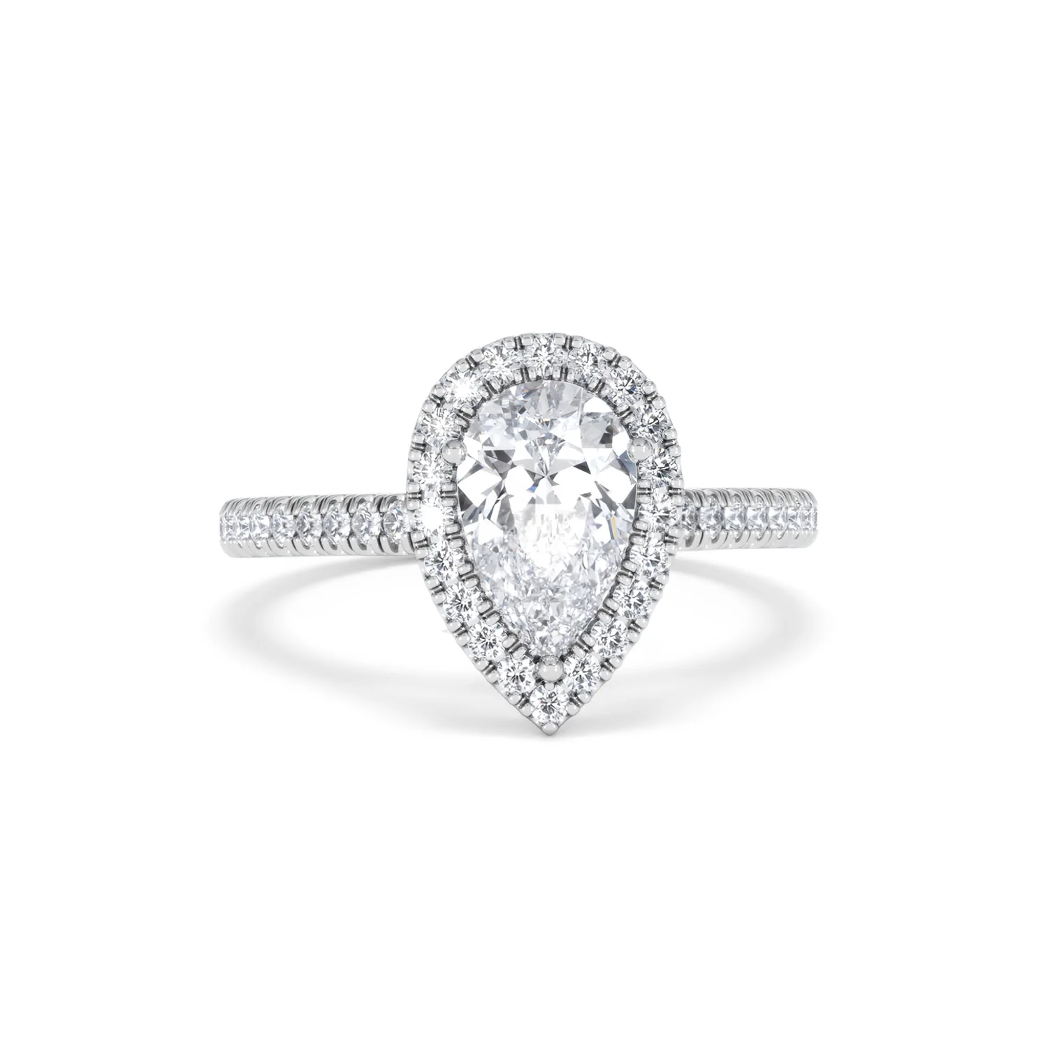 Diana Lab Diamond Pear Halo Engagement Ring 18KW Gold 1.60ct F/VS1 - Image 12