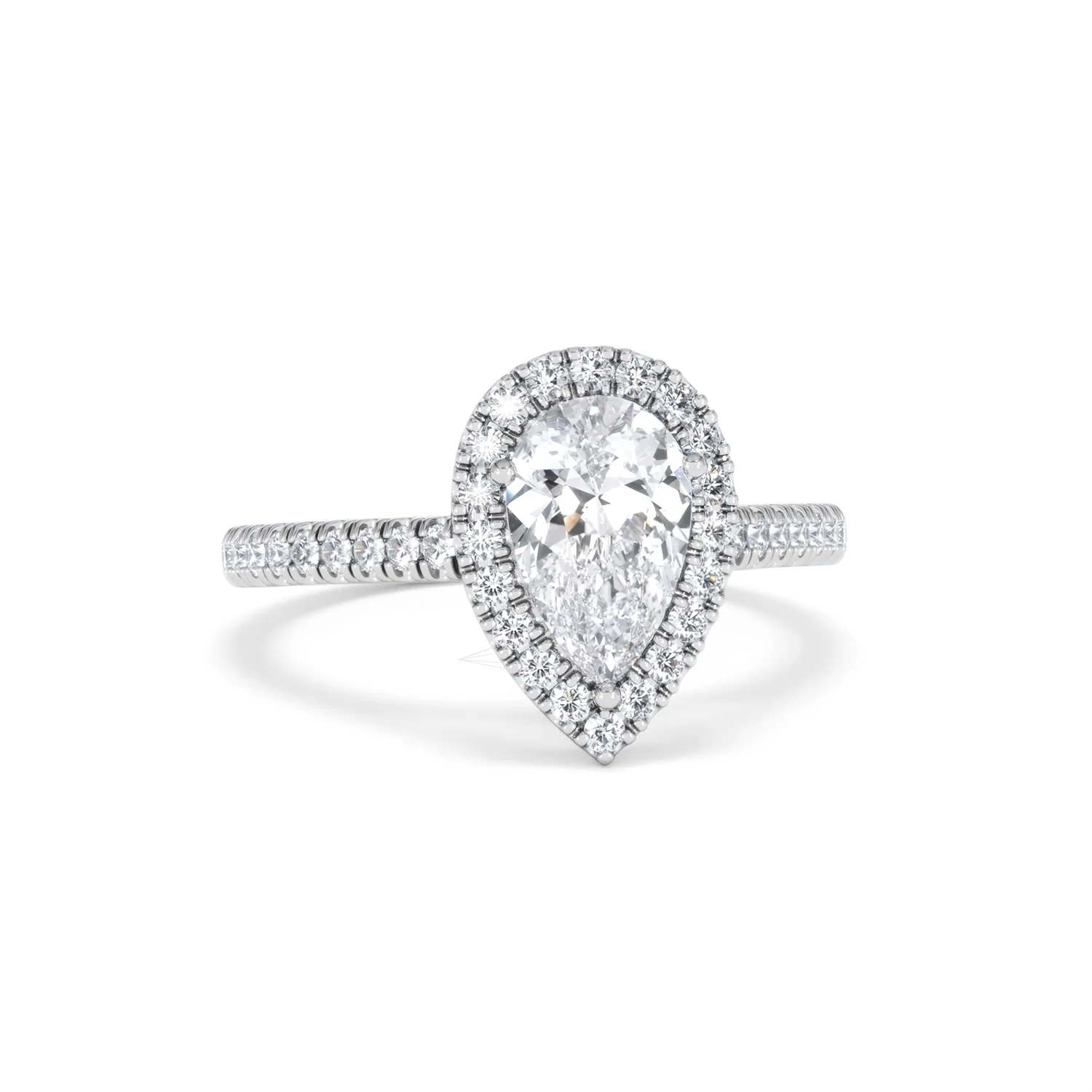 Diana Lab Diamond Pear Halo Engagement Ring 18KW Gold 1.60ct F/VS1 - Image 13