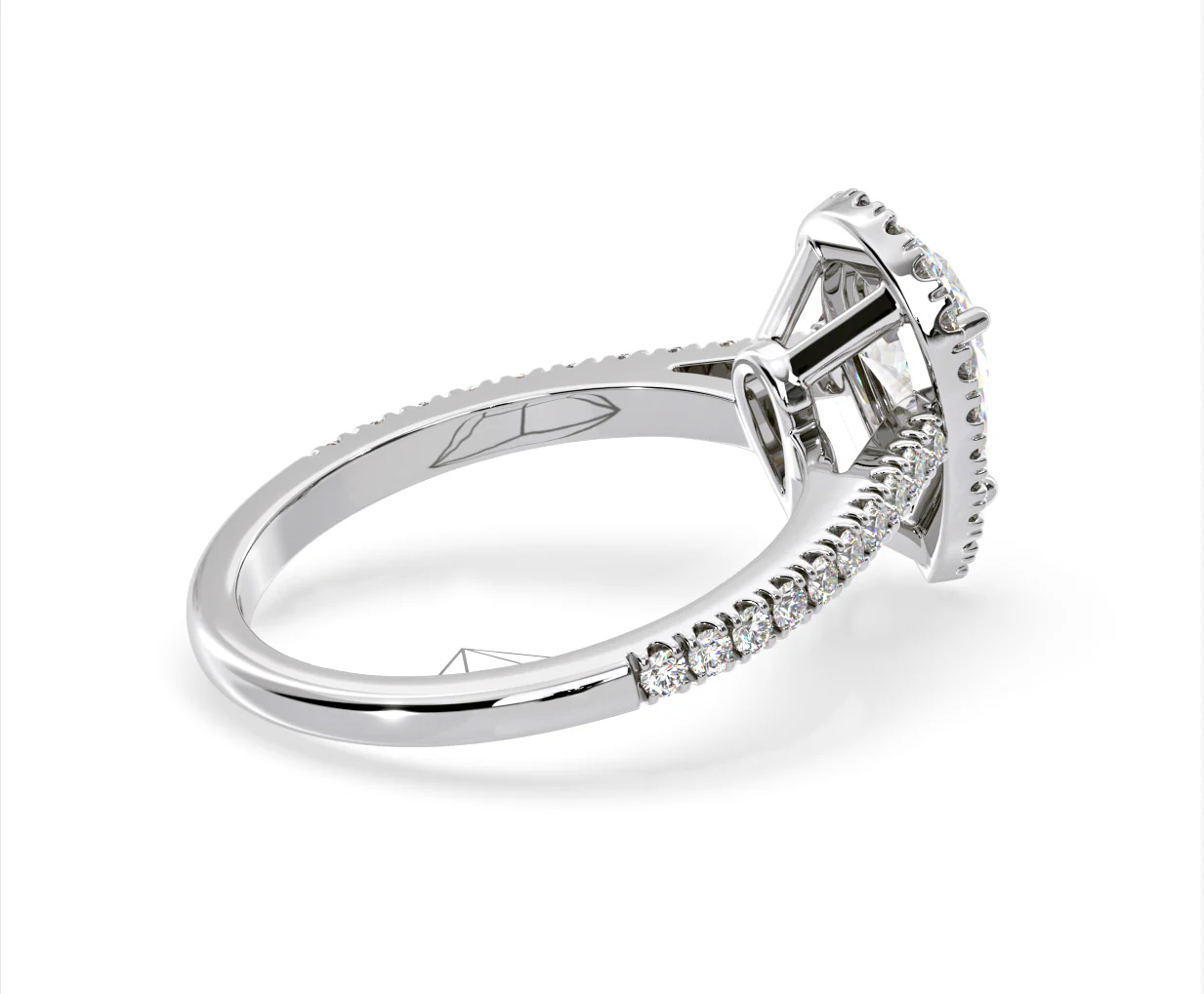 Diana Lab Diamond Pear Halo Engagement Ring 18KW Gold 1.60ct F/VS1 - Image 140
