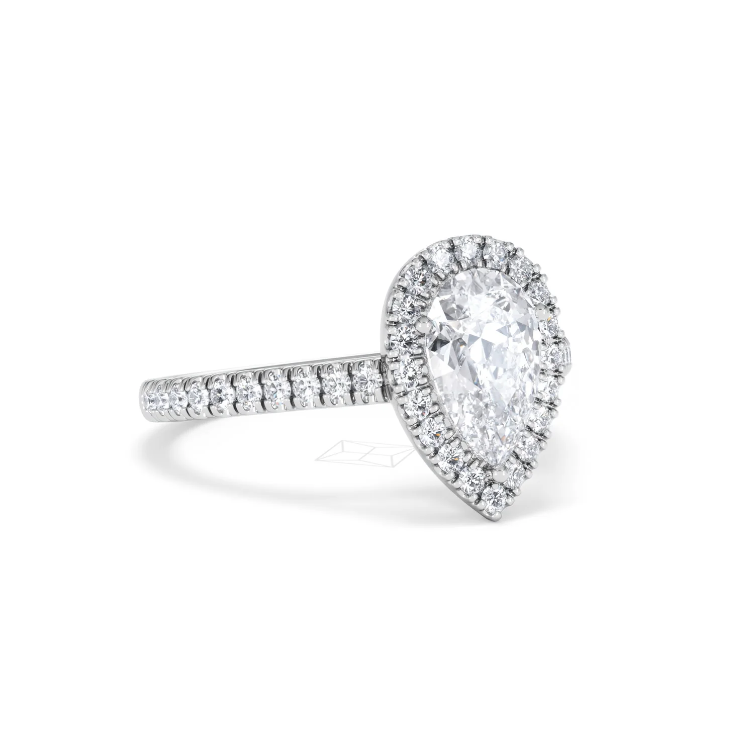 Diana Lab Diamond Pear Halo Engagement Ring 18KW Gold 1.60ct F/VS1 - Image 17