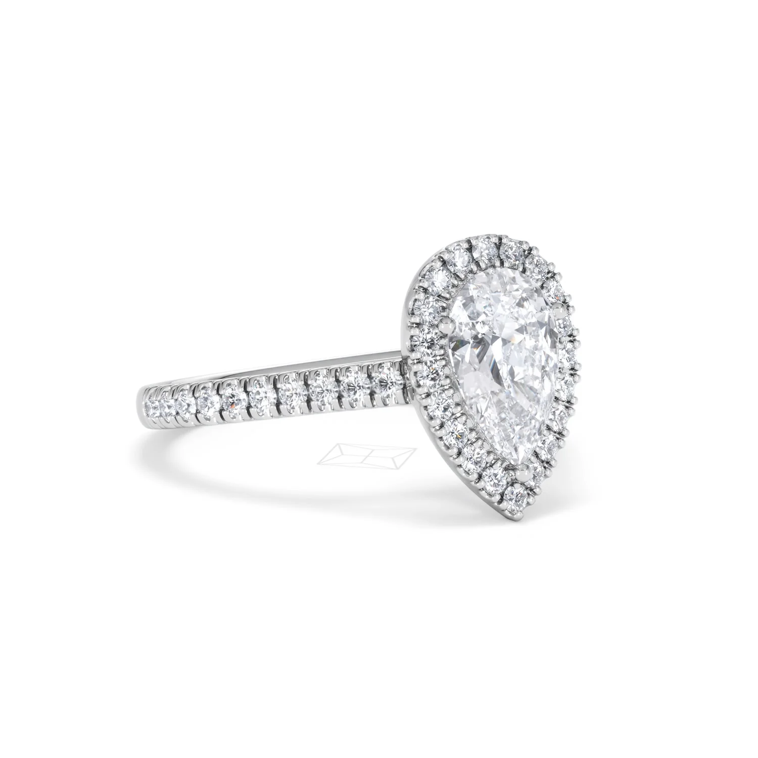 Diana Lab Diamond Pear Halo Engagement Ring 18KW Gold 1.60ct F/VS1 - Image 18