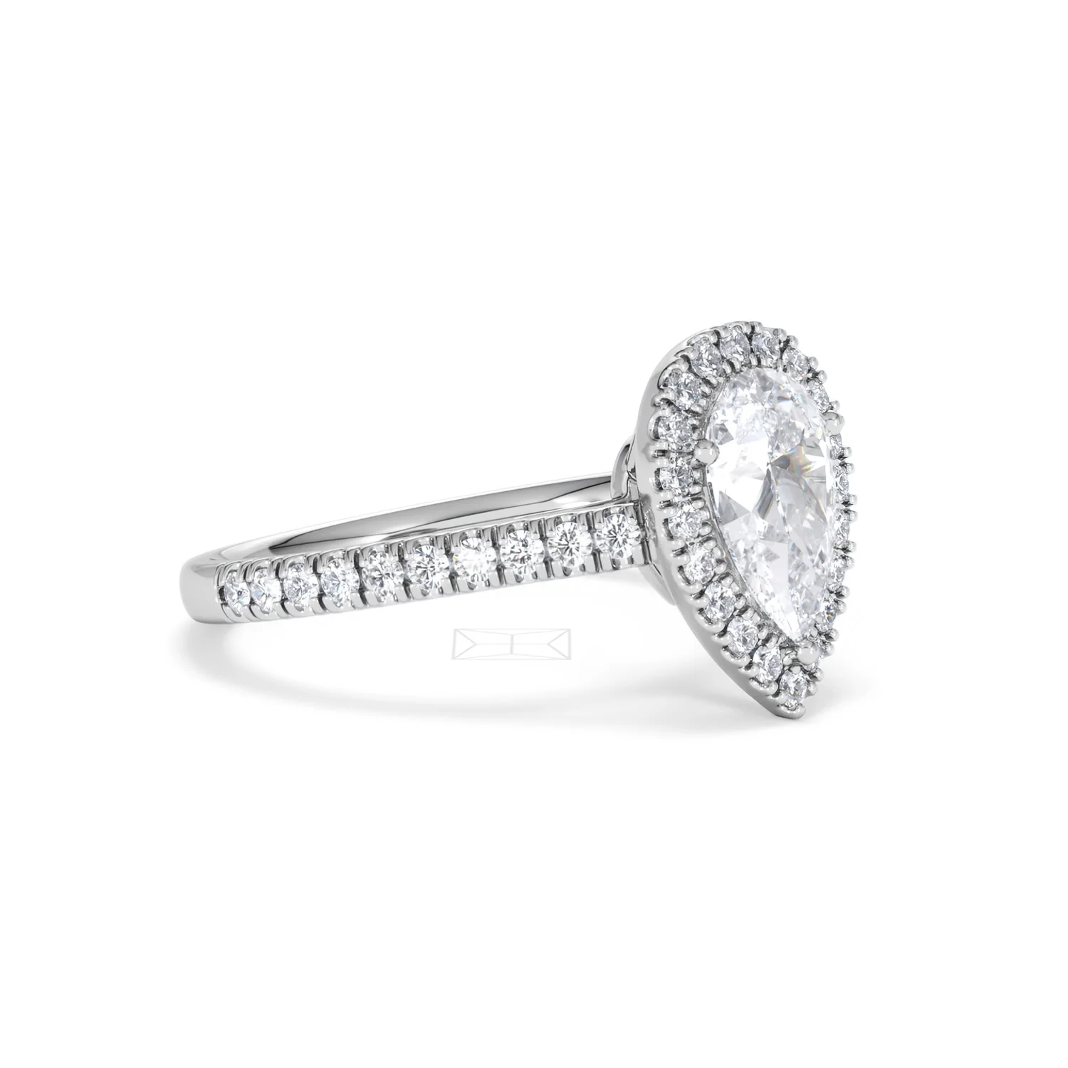 Diana Lab Diamond Pear Halo Engagement Ring 18KW Gold 1.60ct F/VS1 - Image 21