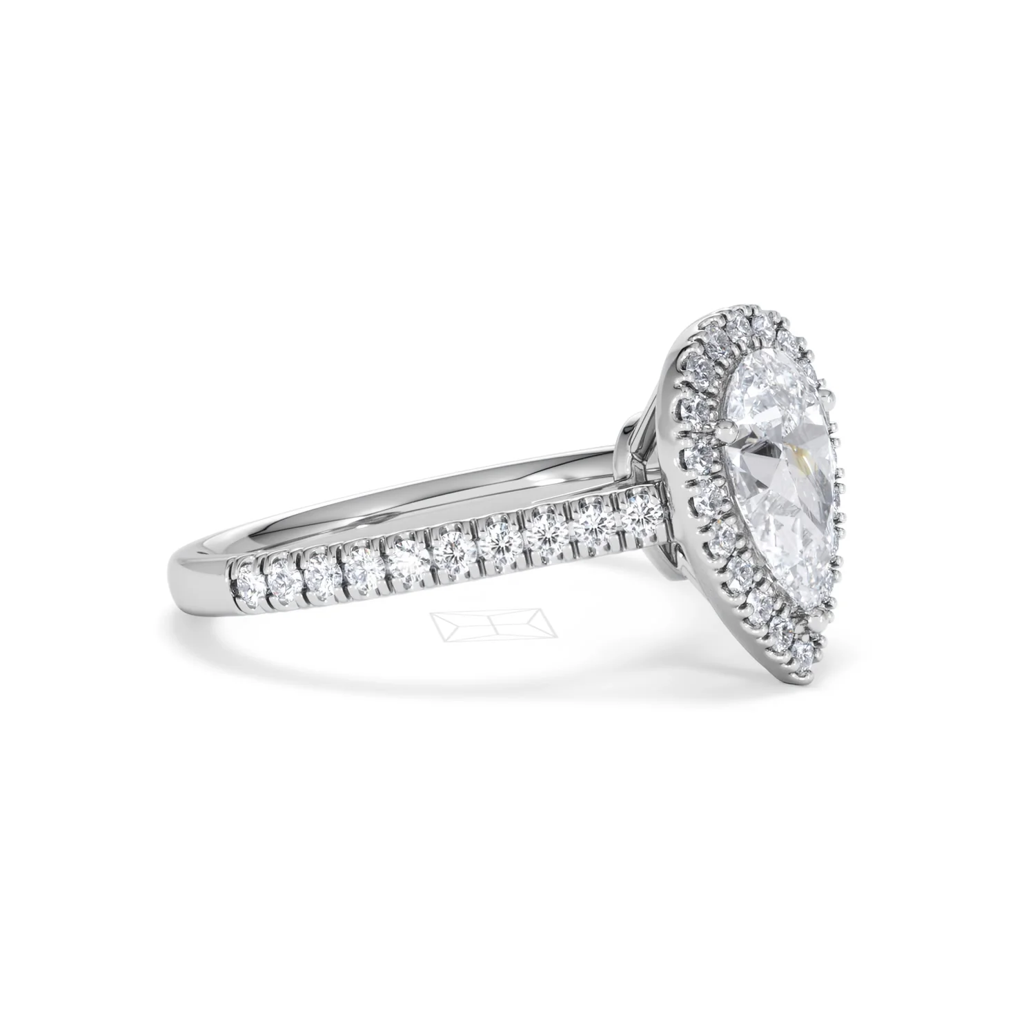Diana Lab Diamond Pear Halo Engagement Ring 18KW Gold 1.60ct F/VS1 - Image 23
