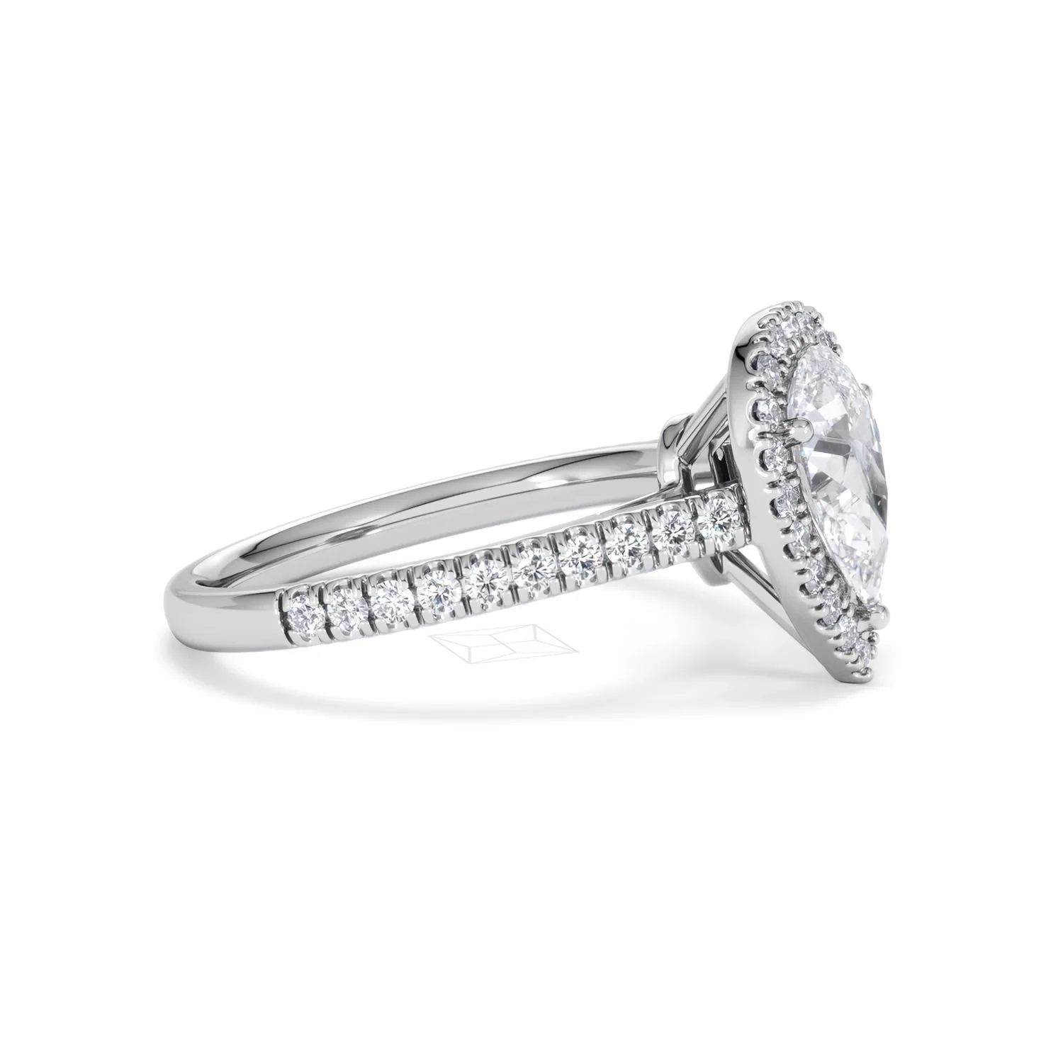 Diana Lab Diamond Pear Halo Engagement Ring 18KW Gold 1.60ct F/VS1 - Image 26