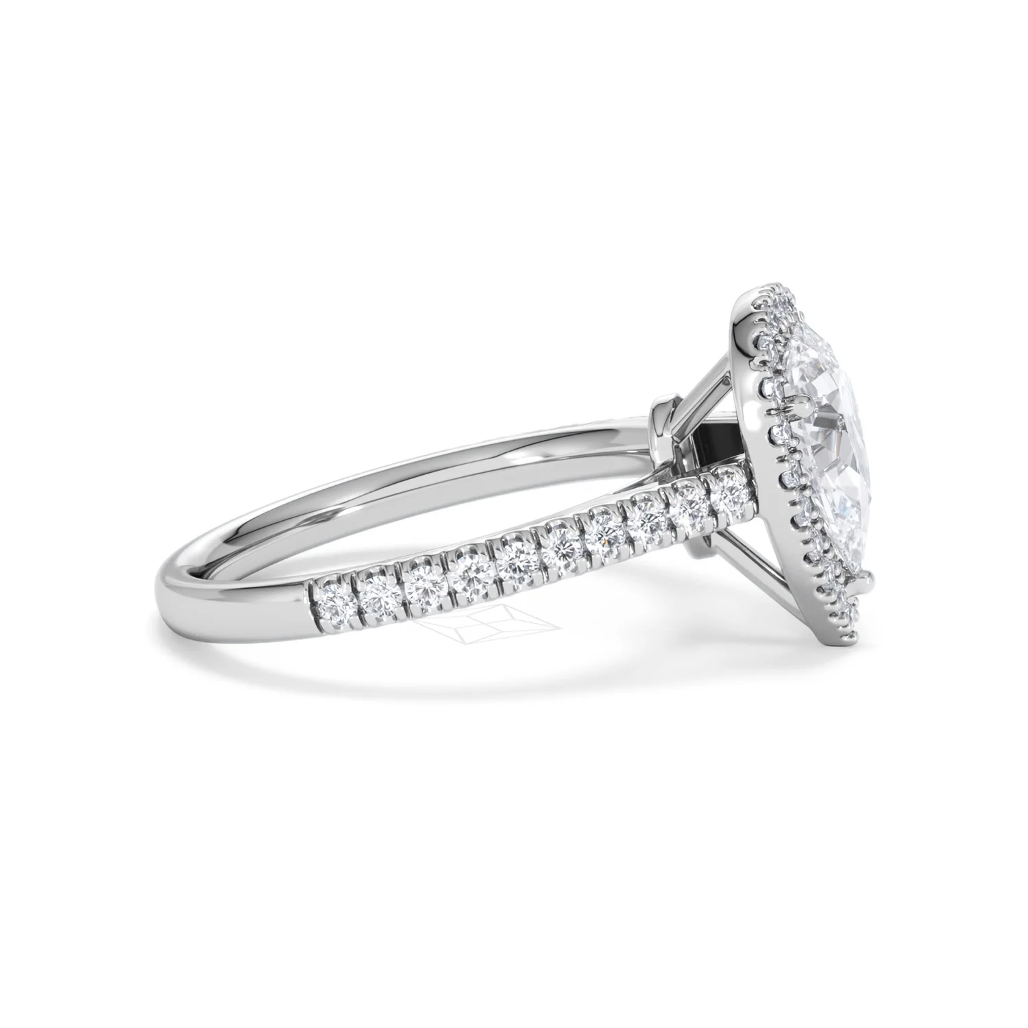 Diana Lab Diamond Pear Halo Engagement Ring 18KW Gold 1.60ct F/VS1 - Image 28