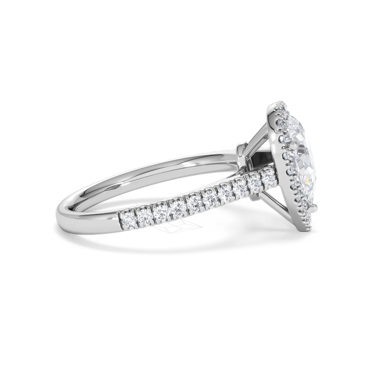 Diana Lab Diamond Pear Halo Engagement Ring 18KW Gold 1.60ct F/VS1 - Image 29